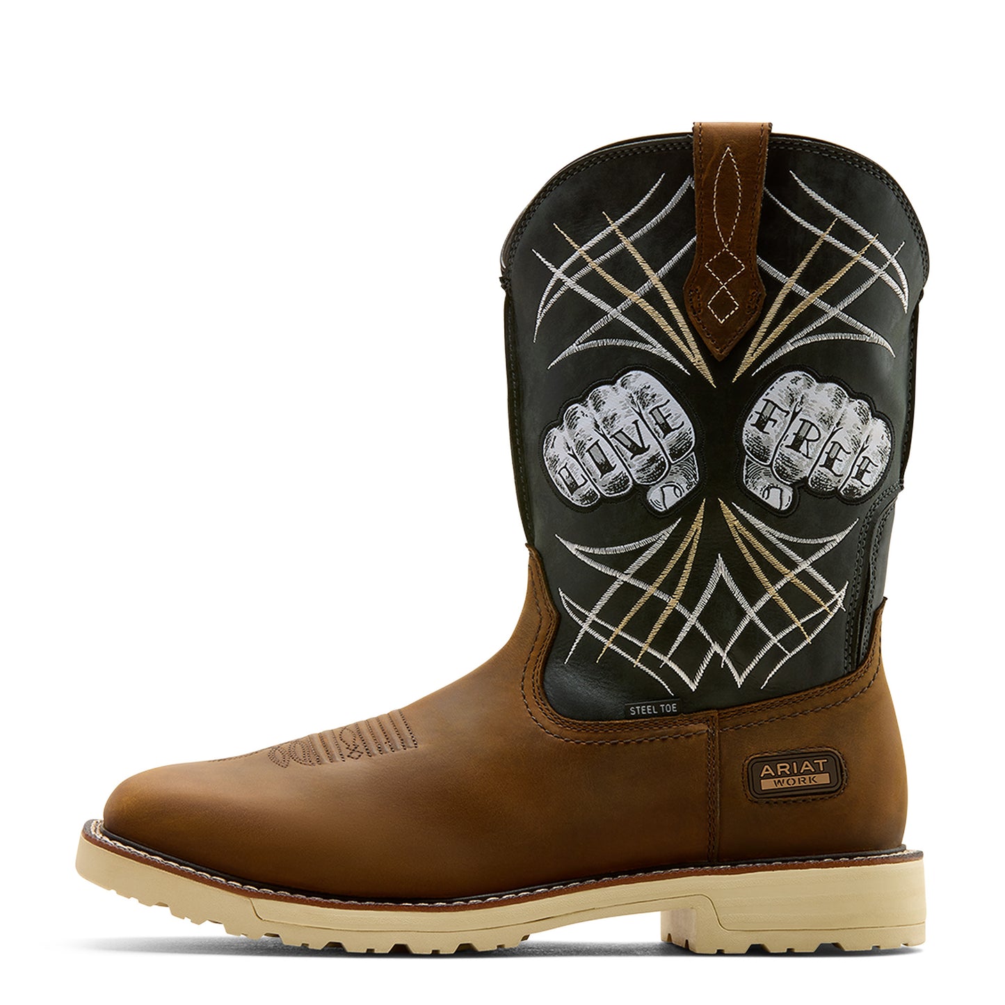 Ariat Men's Activator Live Free Distressed Brown Steel Toe Work Boot 10074288