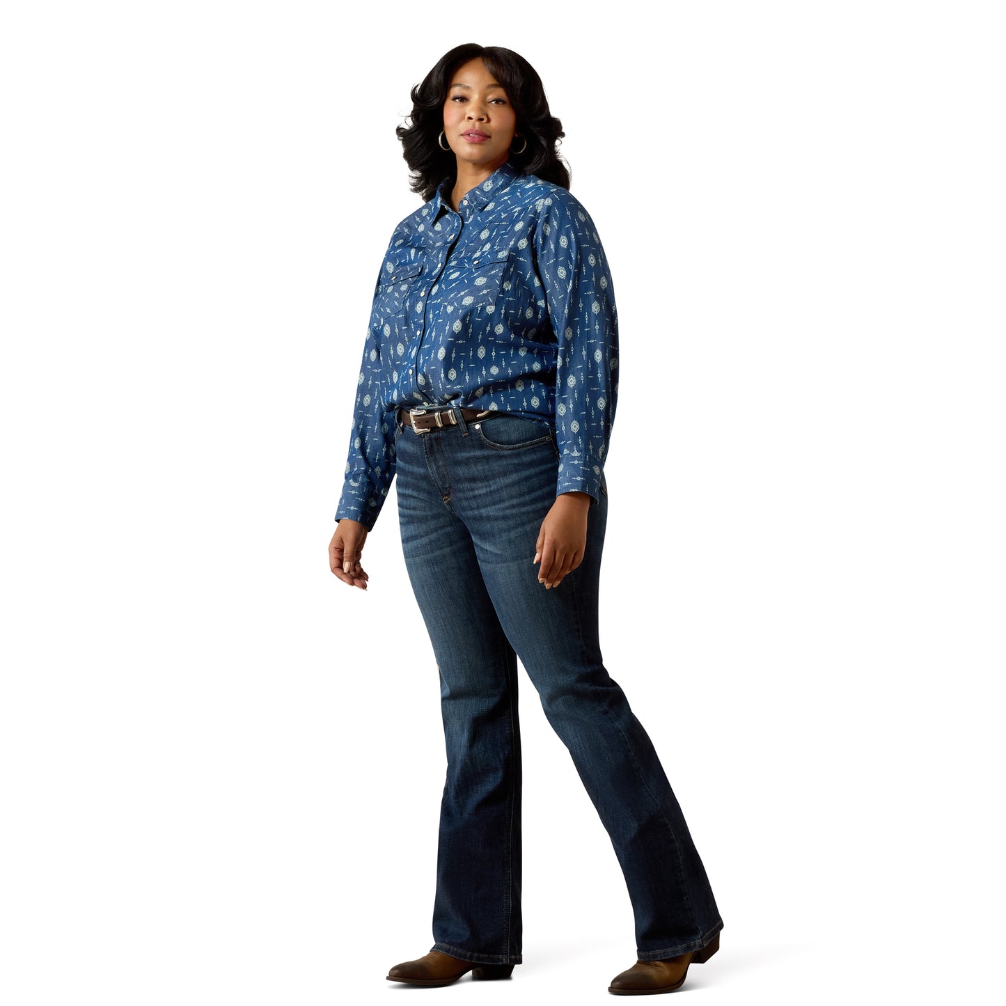 Ariat Ladies Wild Blue Western Snap Shirt 10071103