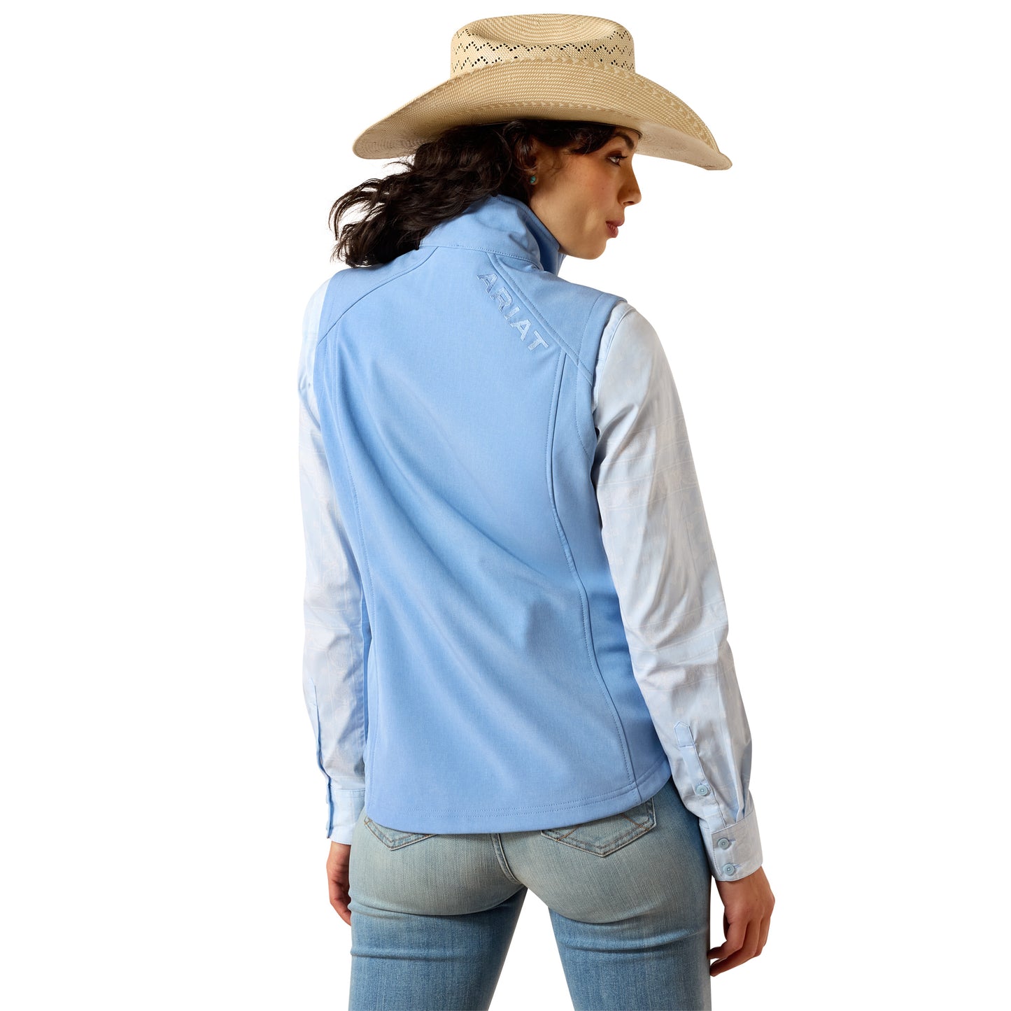 Ariat Ladies Logo Ashleigh Blue Heather Softshell Vest 10071239