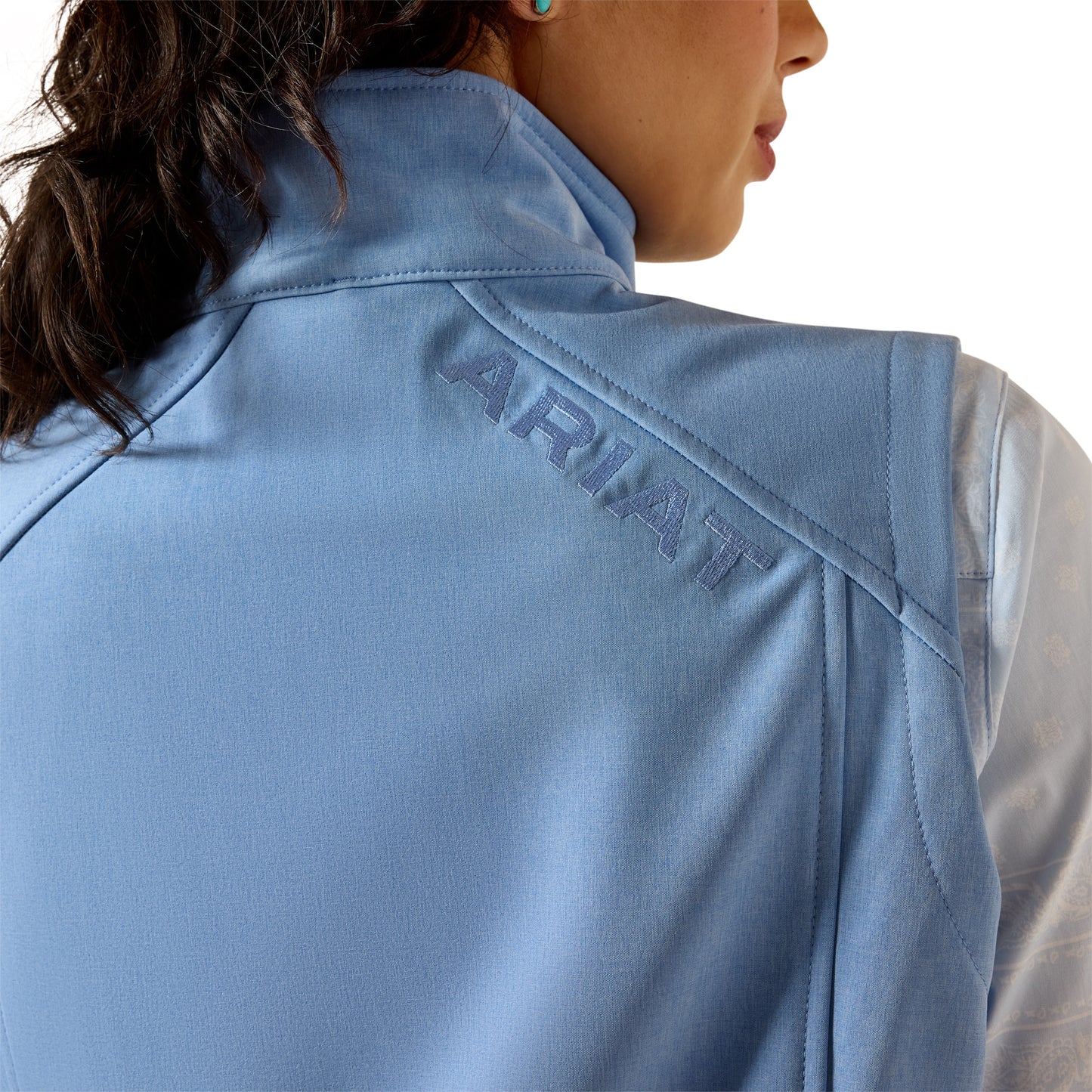 Ariat Ladies Logo Ashleigh Blue Heather Softshell Vest 10071239