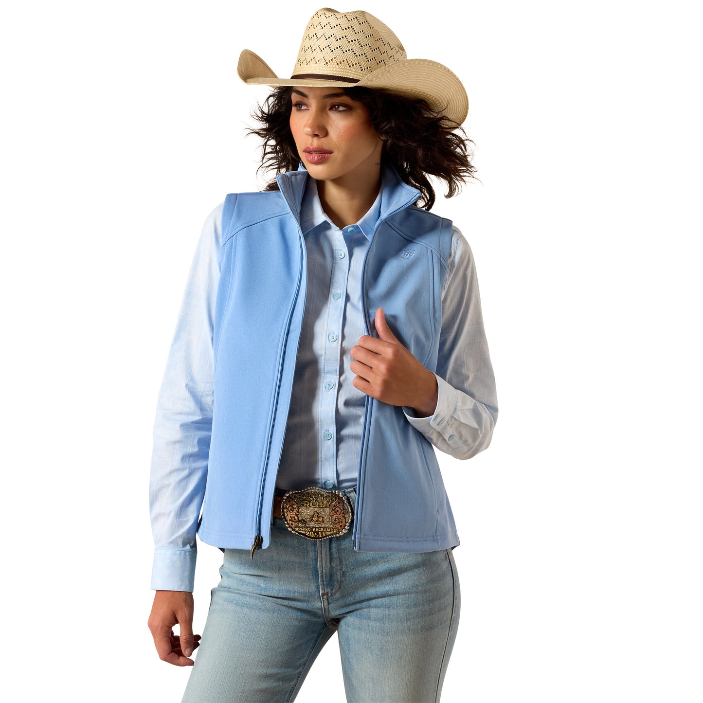 Ariat Ladies Logo Ashleigh Blue Heather Softshell Vest 10071239