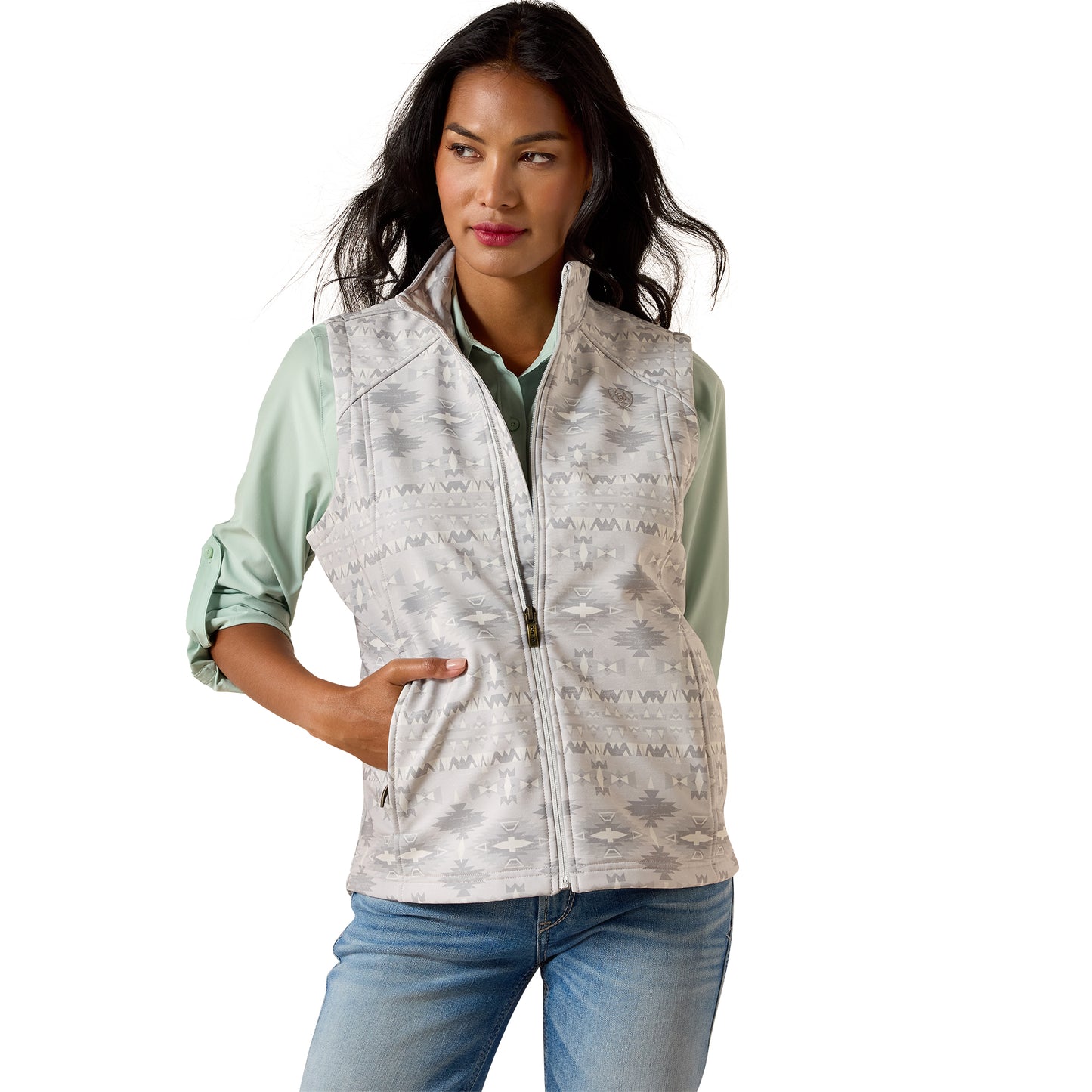 Ariat Ladies Logo Pepper Southwest Softshell Vest 10071240