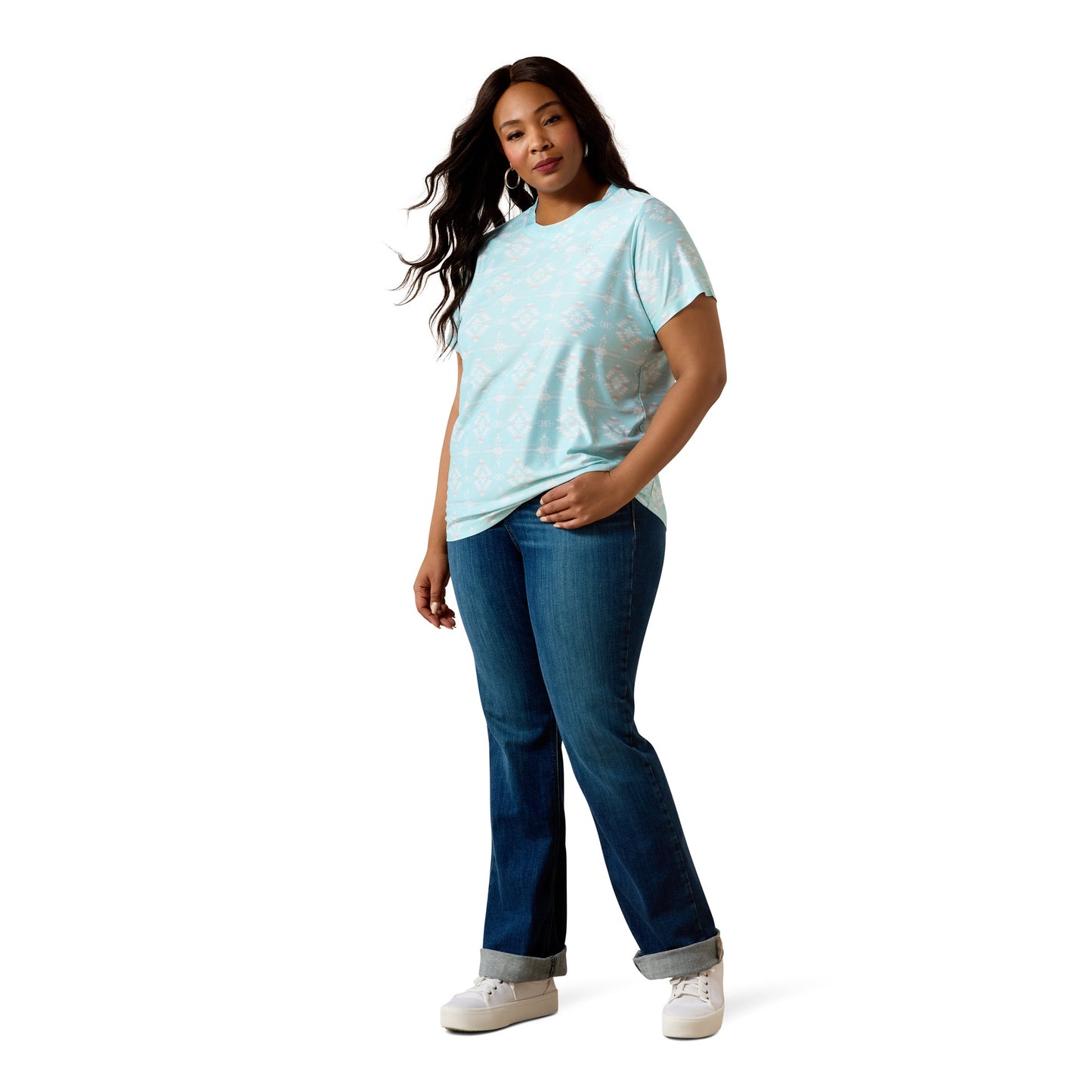 Ariat Ladies Laguna Holiday Heather Southwest Logo Shirt 10071253
