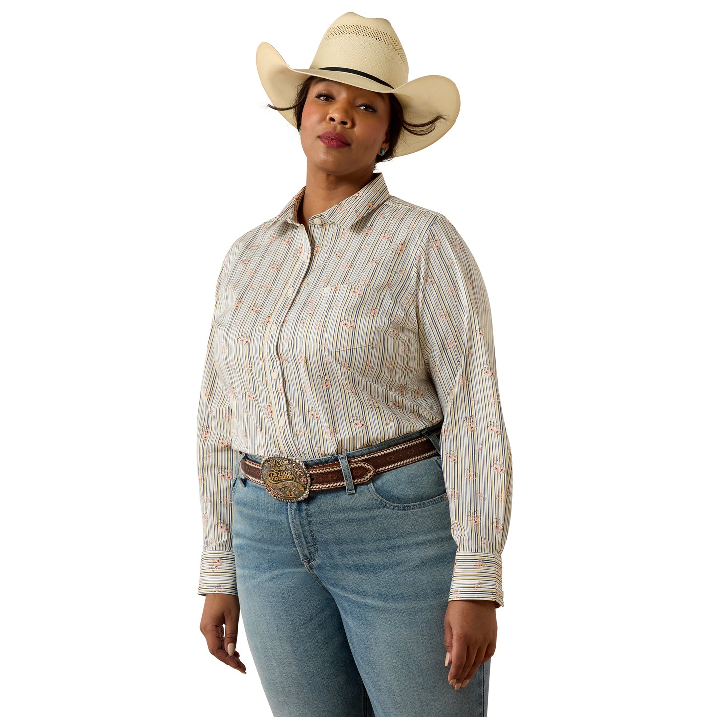 Ariat Ladies Kirby Vintage Floral Stripe Stretch Shirt 10071417