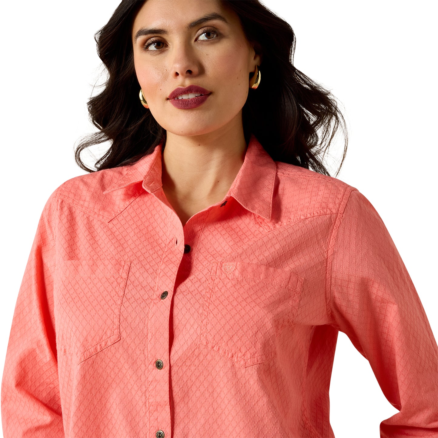 Ariat Ladies REAL Billie Jean Shell Pink Dobby Shirt 10071521