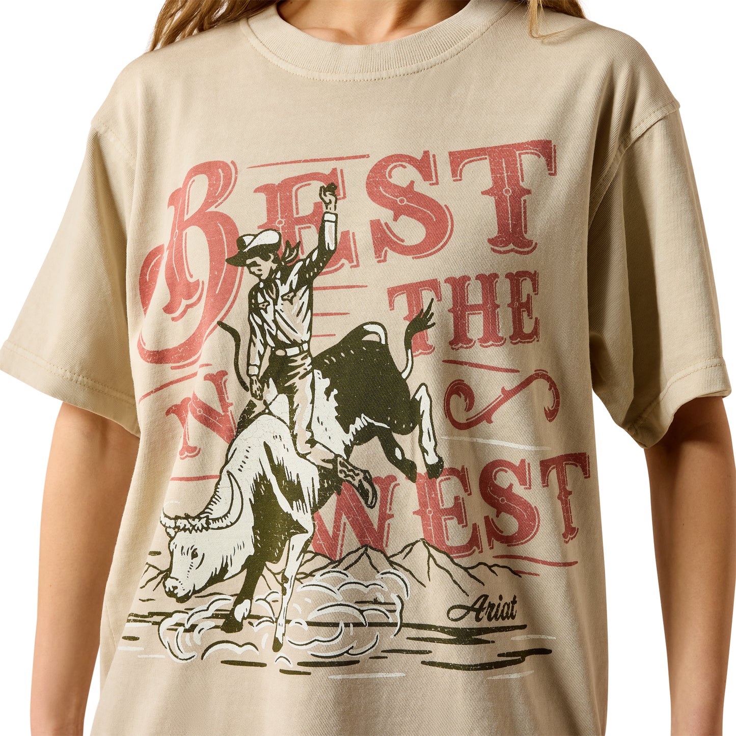 Ariat Ladies Bull Rider Arched French Oak T-Shirt 10071711