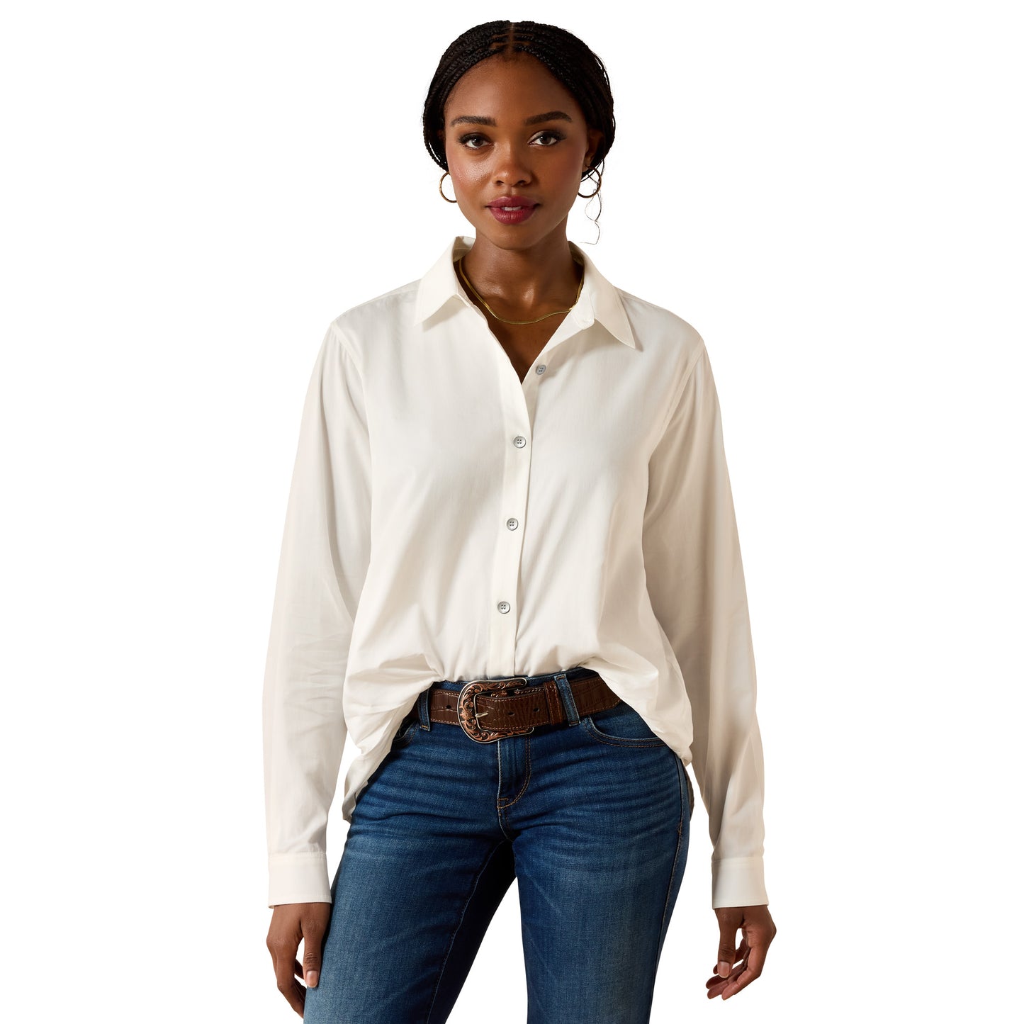 Ariat Ladies Homestyle Cloud Dancer Button Down Shirt 10071795