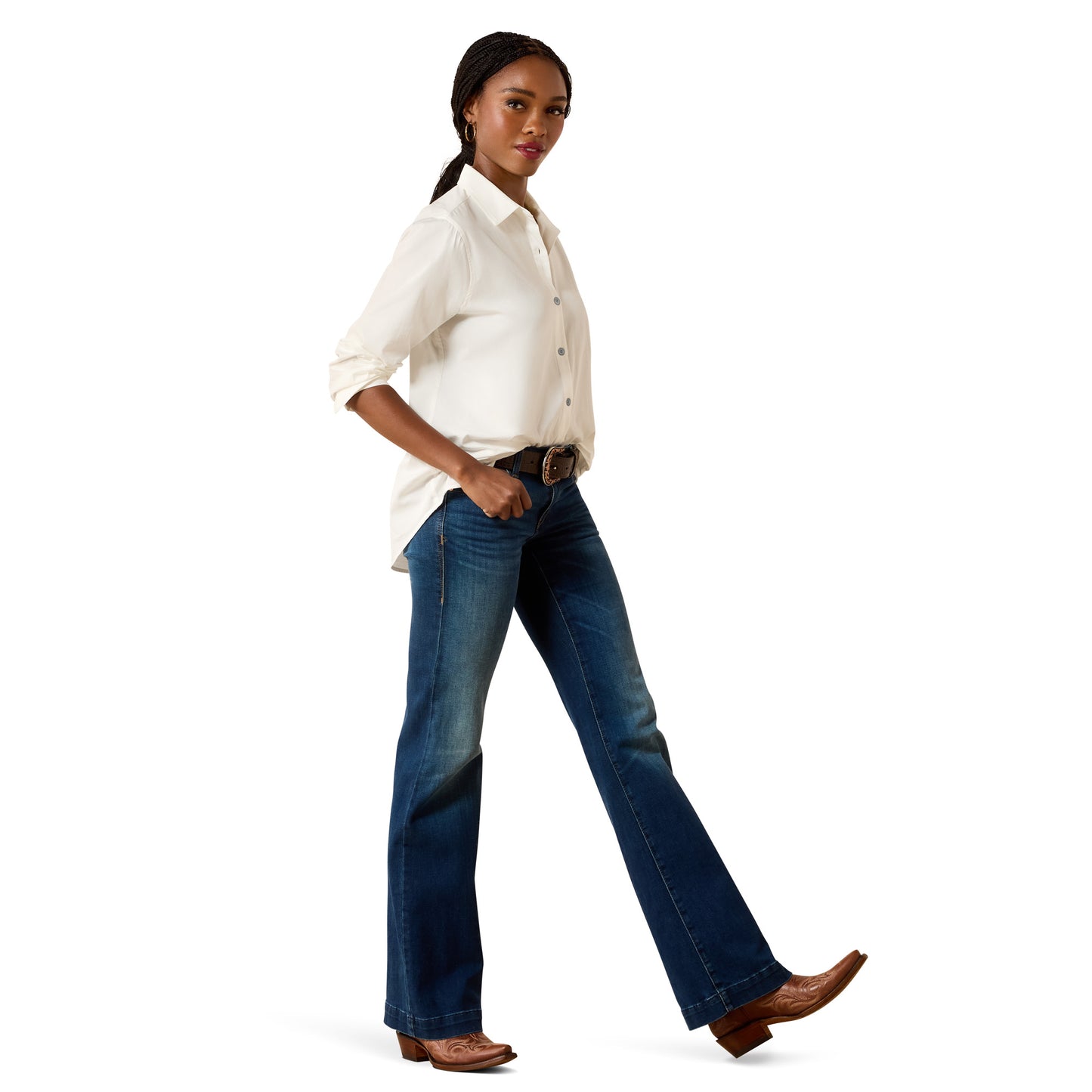 Ariat Ladies Homestyle Cloud Dancer Button Down Shirt 10071795