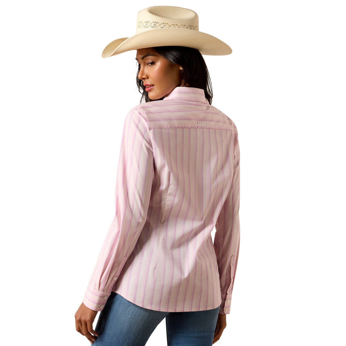 Ariat Ladies Team Kirby Super Pink Ombre Button Down Shirt 10073396