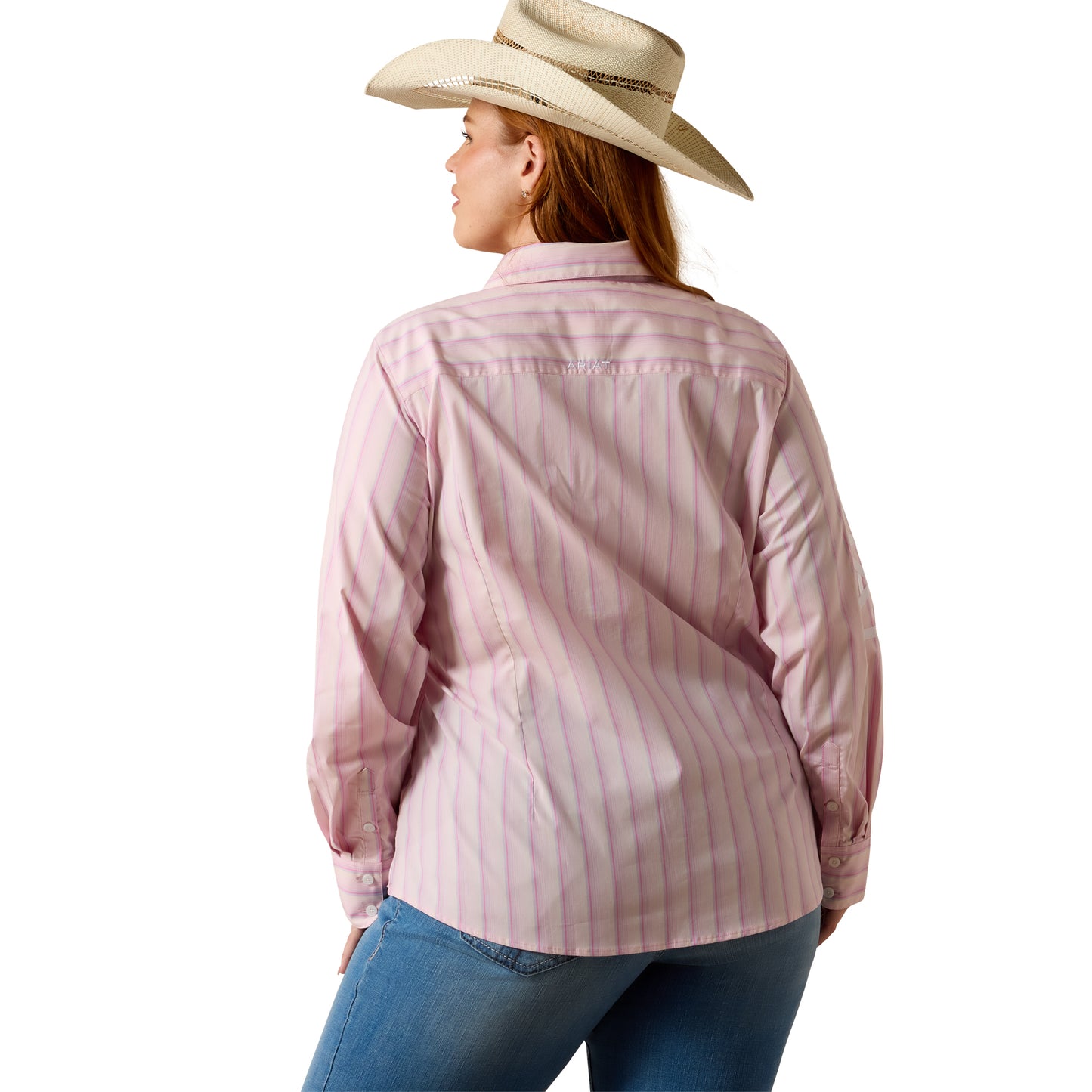 Ariat Ladies Team Kirby Super Pink Ombre Button Down Shirt 10073396