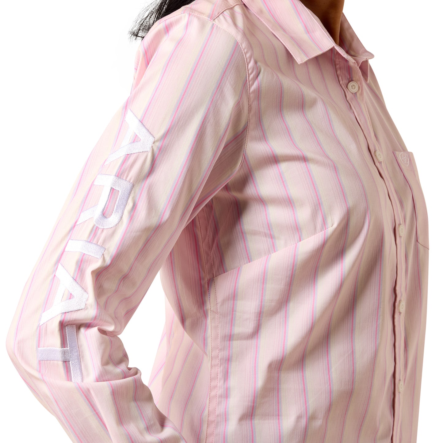 Ariat Ladies Team Kirby Super Pink Ombre Button Down Shirt 10073396