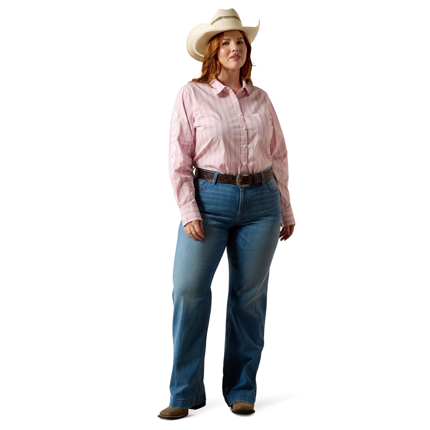 Ariat Ladies Team Kirby Super Pink Ombre Button Down Shirt 10073396