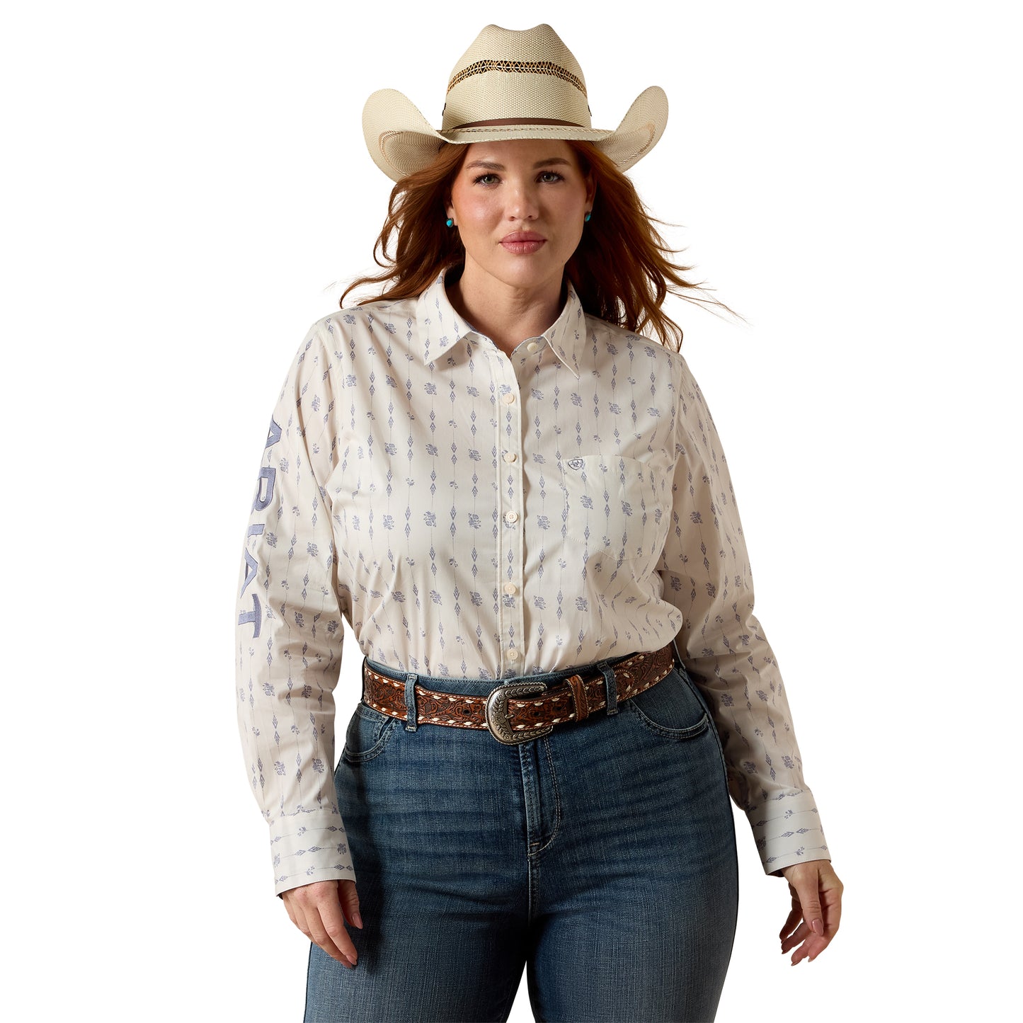Ariat Ladies Team Kirby Sea Salt Dewdrop Button Down Shirt 10073397