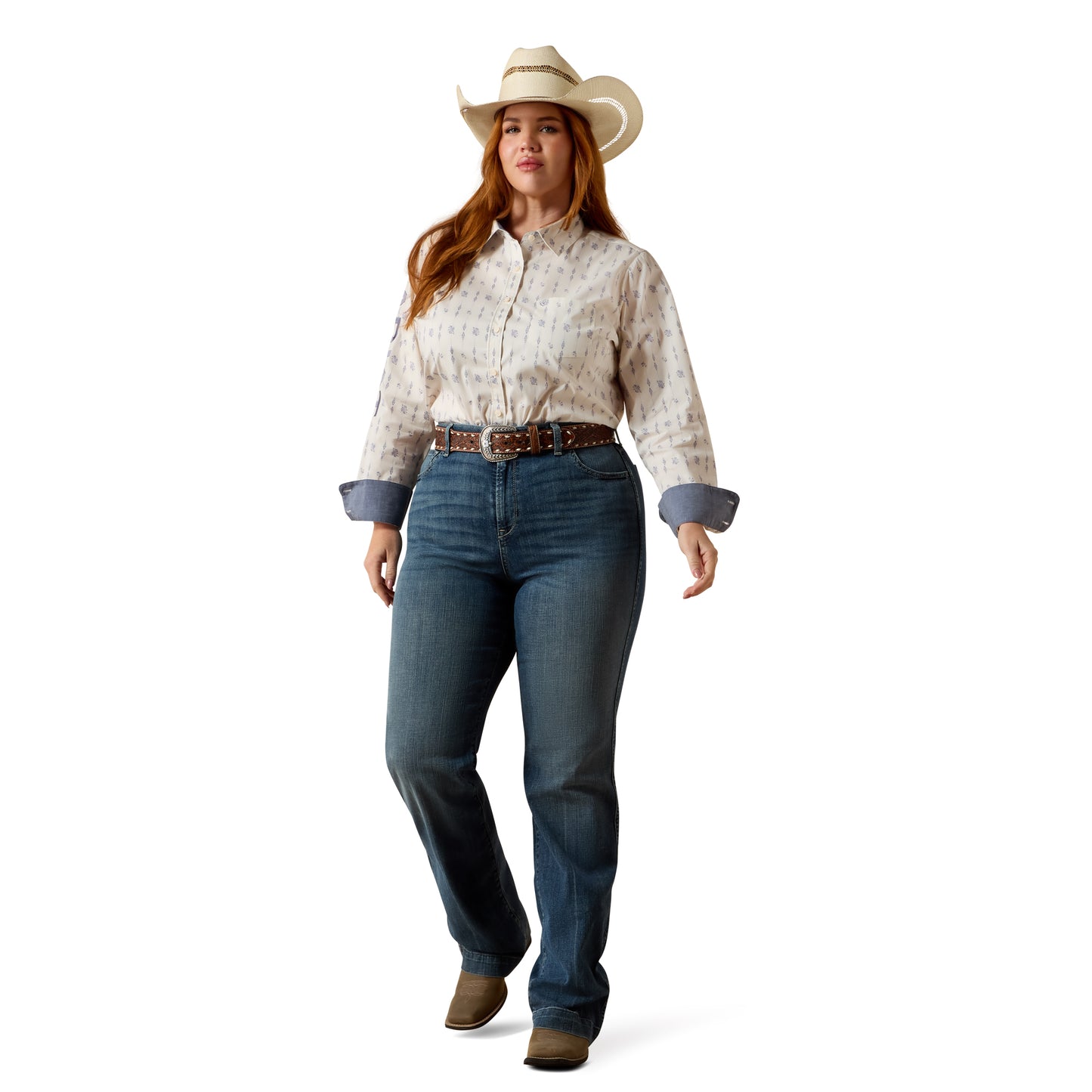 Ariat Ladies Team Kirby Sea Salt Dewdrop Button Down Shirt 10073397