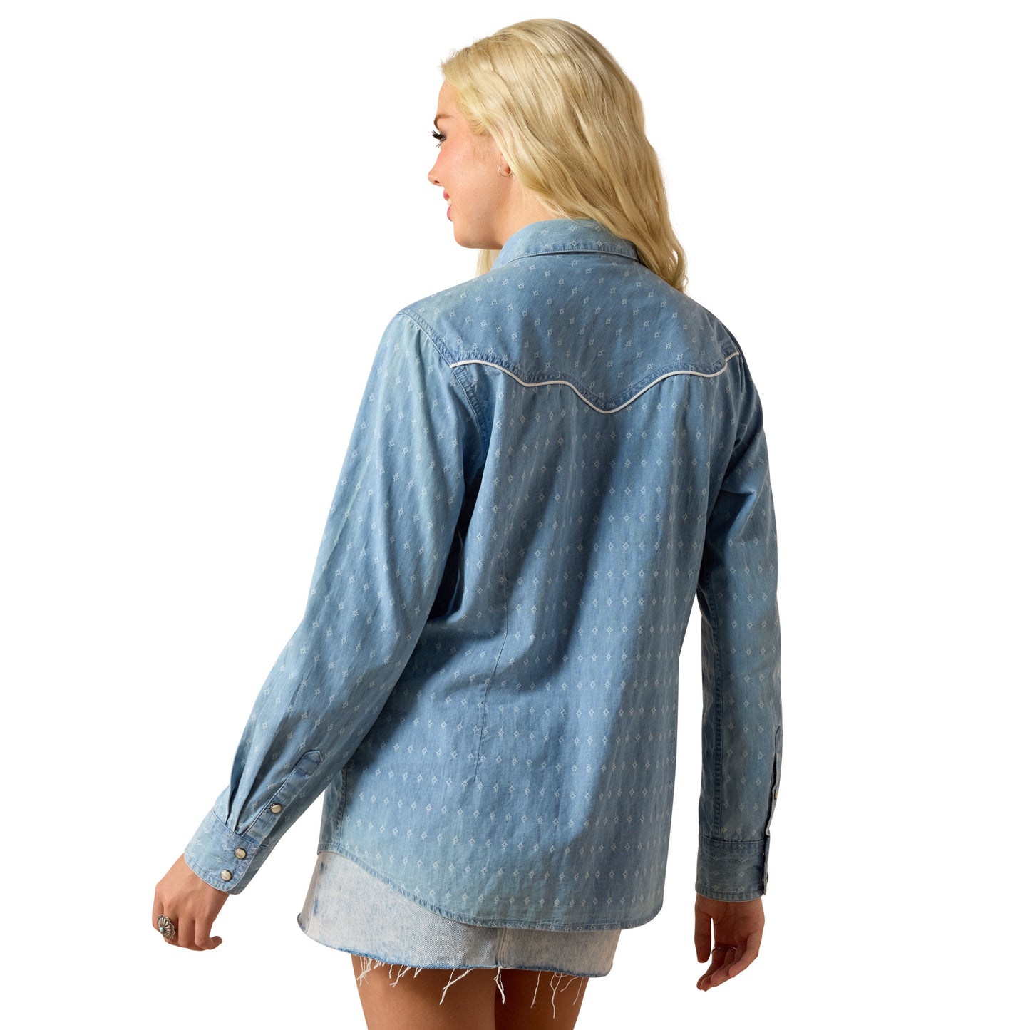 Ariat Ladies Jade Western Chambray Dobby Snap Shirt 10073435
