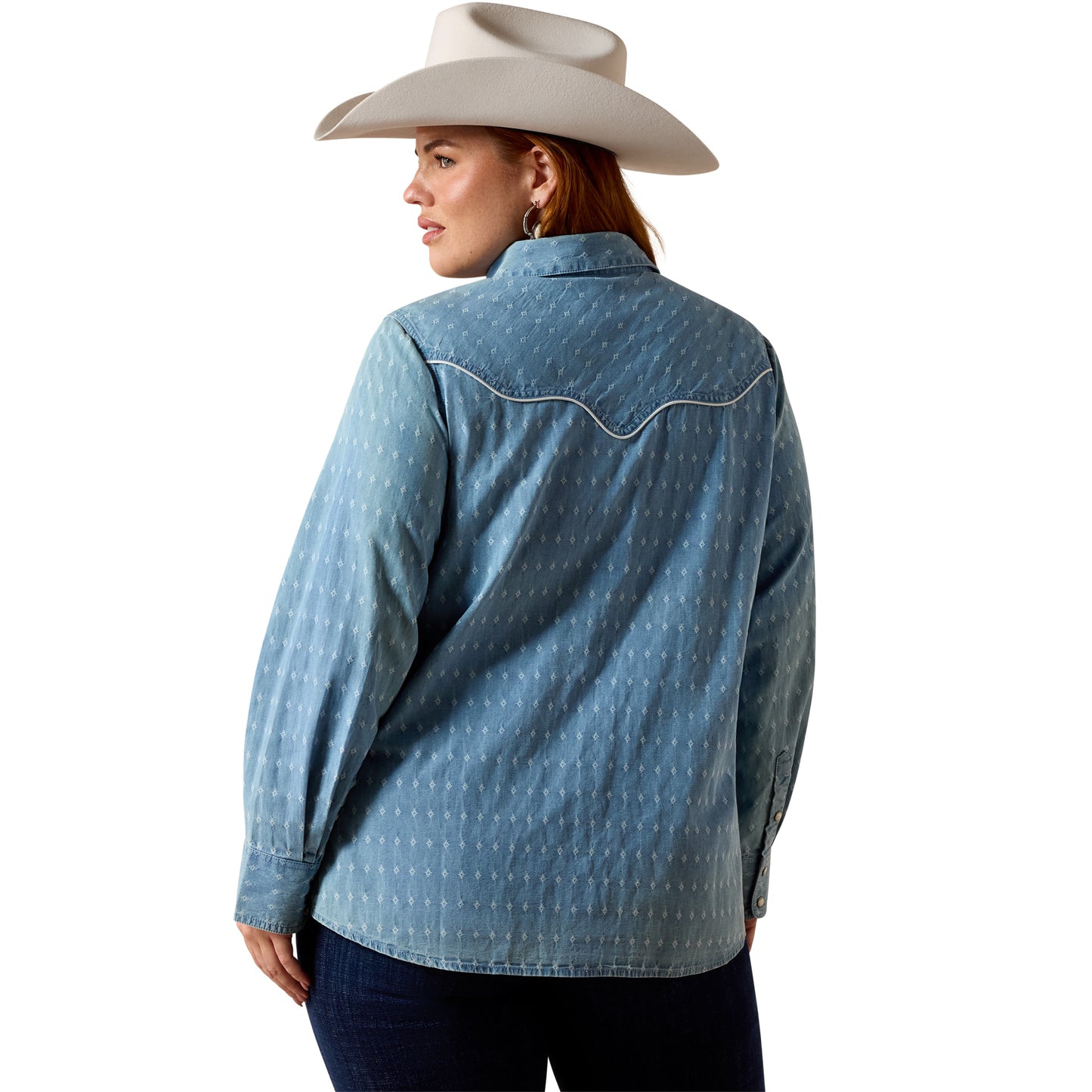 Ariat Ladies Jade Western Chambray Dobby Snap Shirt 10073435