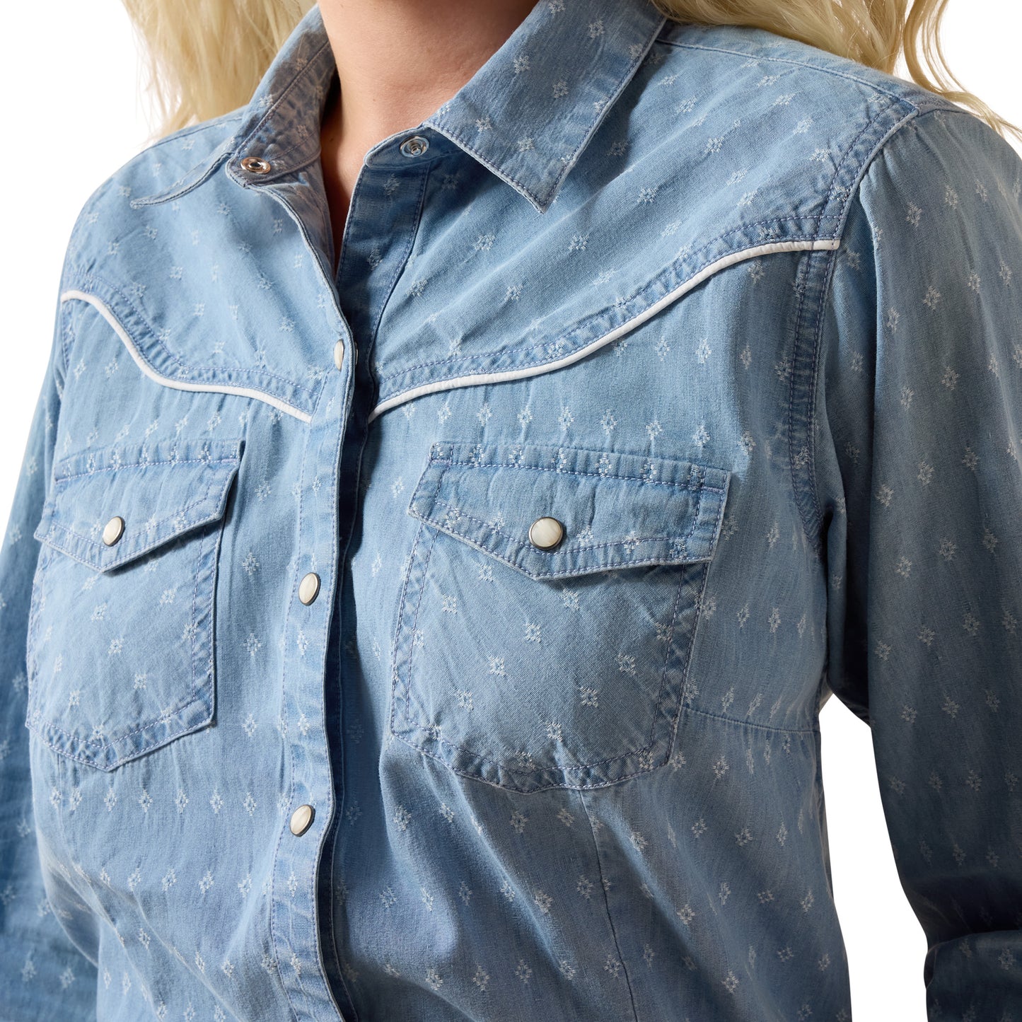 Ariat Ladies Jade Western Chambray Dobby Snap Shirt 10073435