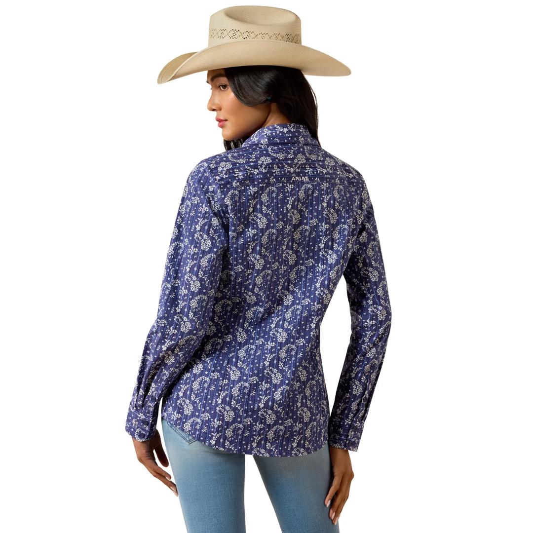 Ariat Ladies Kirby Paisley Floral Print Stretch Shirt 10073477 back
