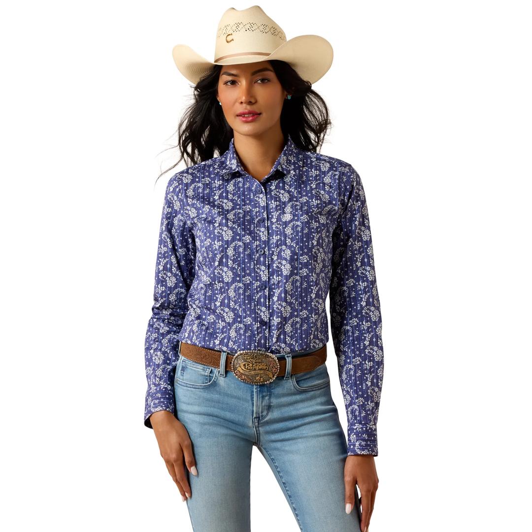 Ariat Ladies Kirby Paisley Floral Print Stretch Shirt 10073477 front