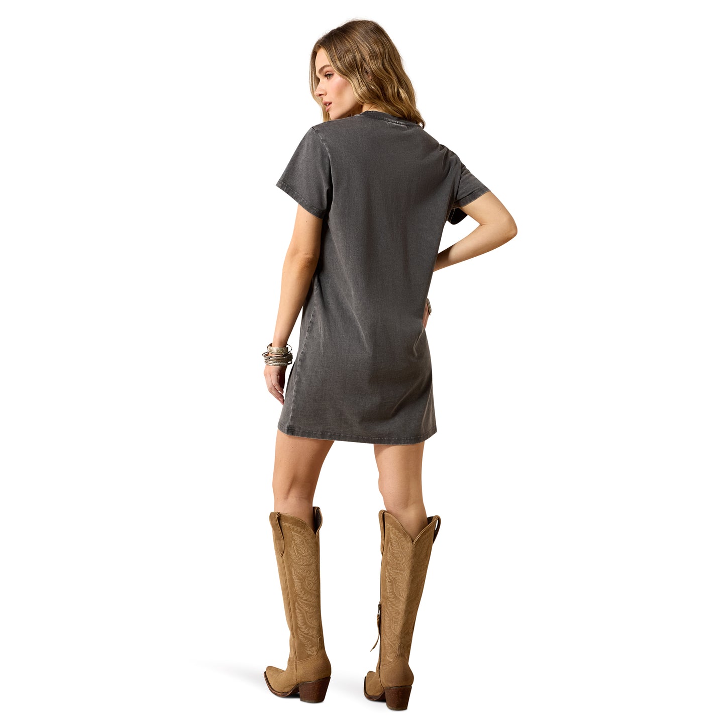 Ariat Ladies Wild West Charcoal Mineral Wash T-Shirt Dress 10073551