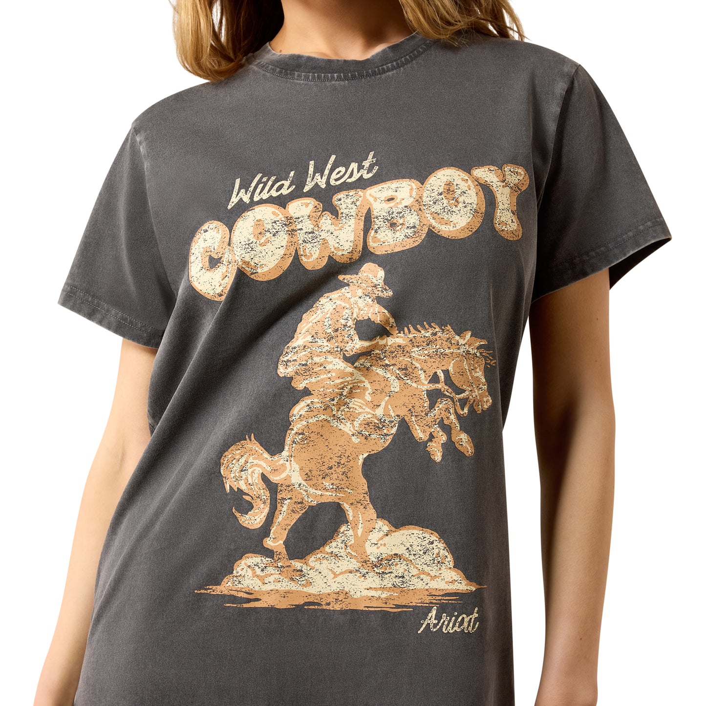 Ariat Ladies Wild West Charcoal Mineral Wash T-Shirt Dress 10073551