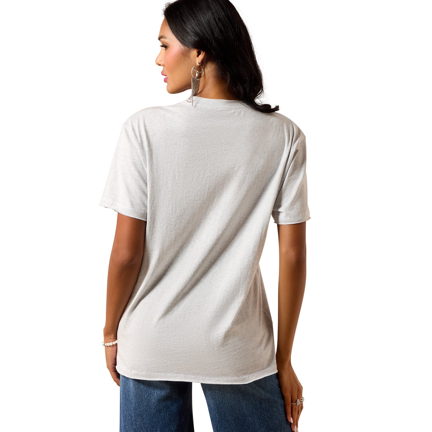 Ariat Ladies Cowboy Rose Steel Heather T-Shirt 10073556