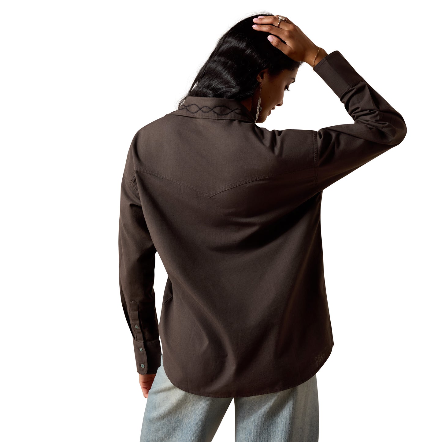 Ariat Ladies Dazzle Raven Brown Button Down Shirt 10073641