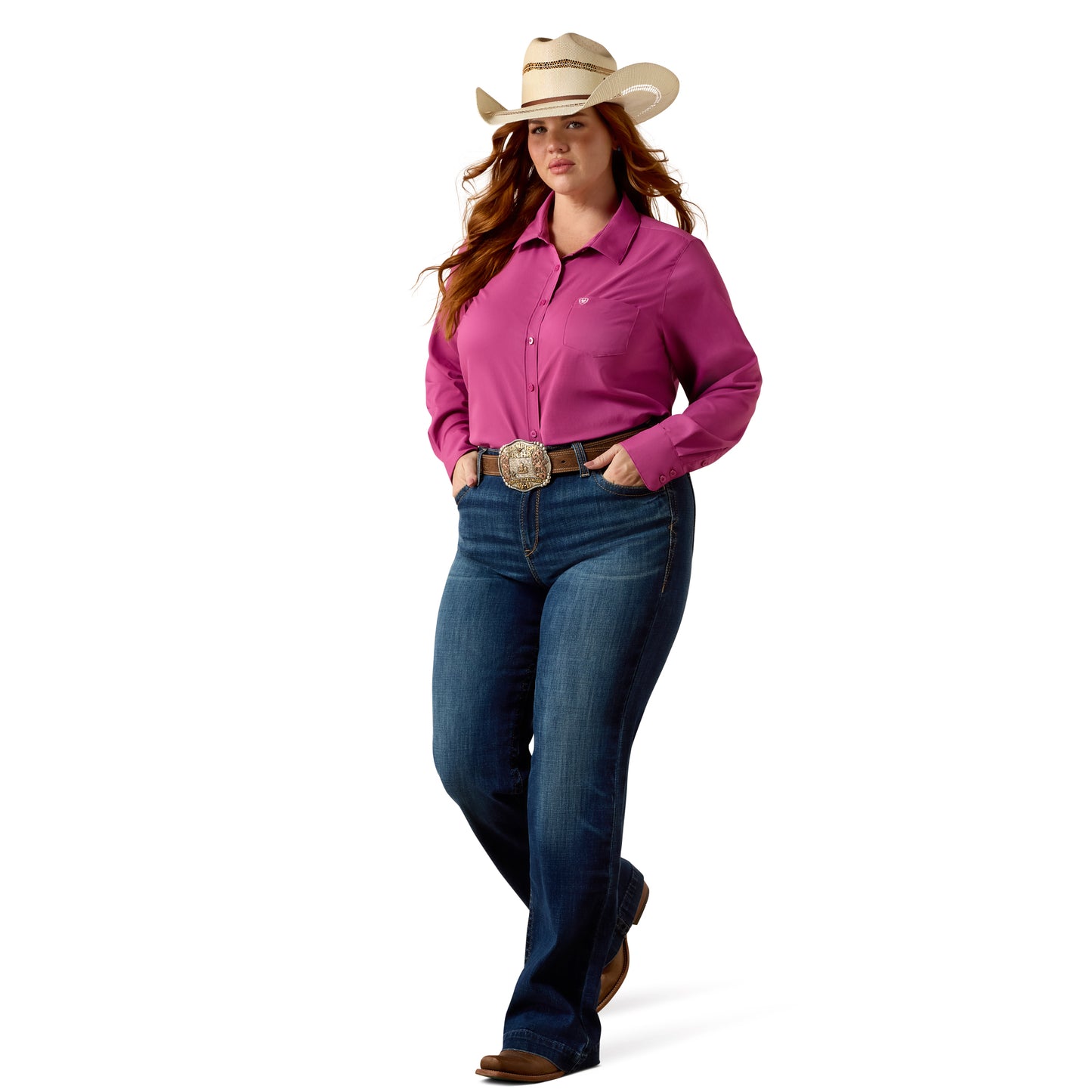 Ariat Ladies Kirby Pro Rose Sorbet Button Down Shirt 10073654