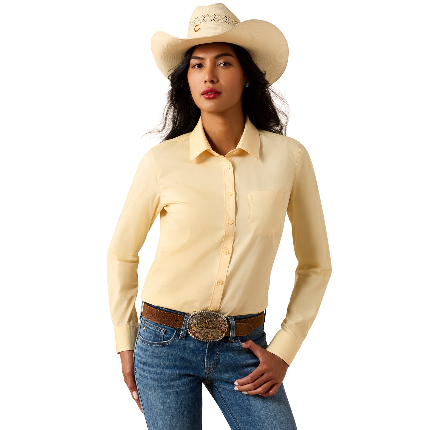 Ariat Ladies Kirby Stretch Cornhusk Button Down Shirt 10073766