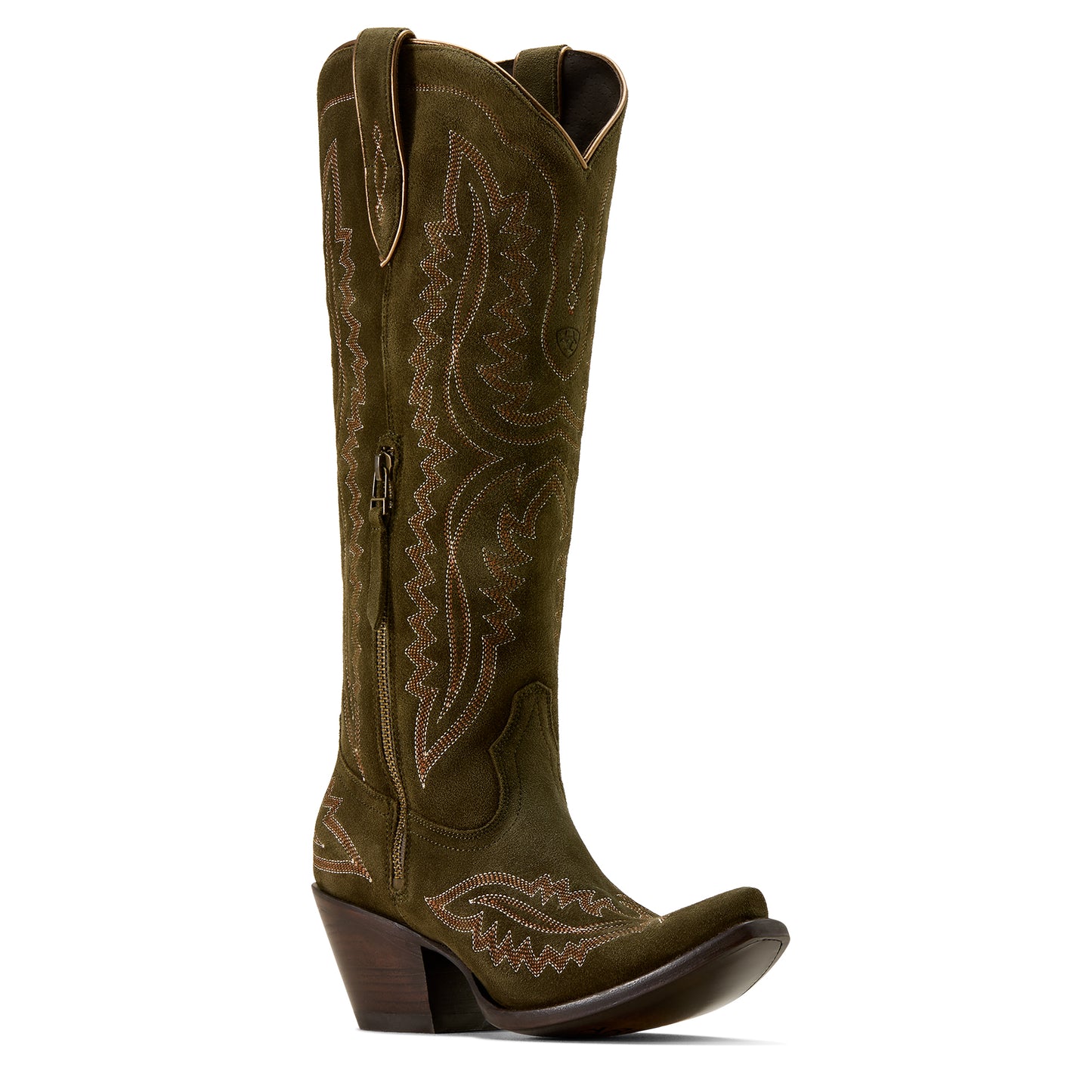 Ariat Ladies Casanova Soft Olive Suede X Toe Western Boot 10074323