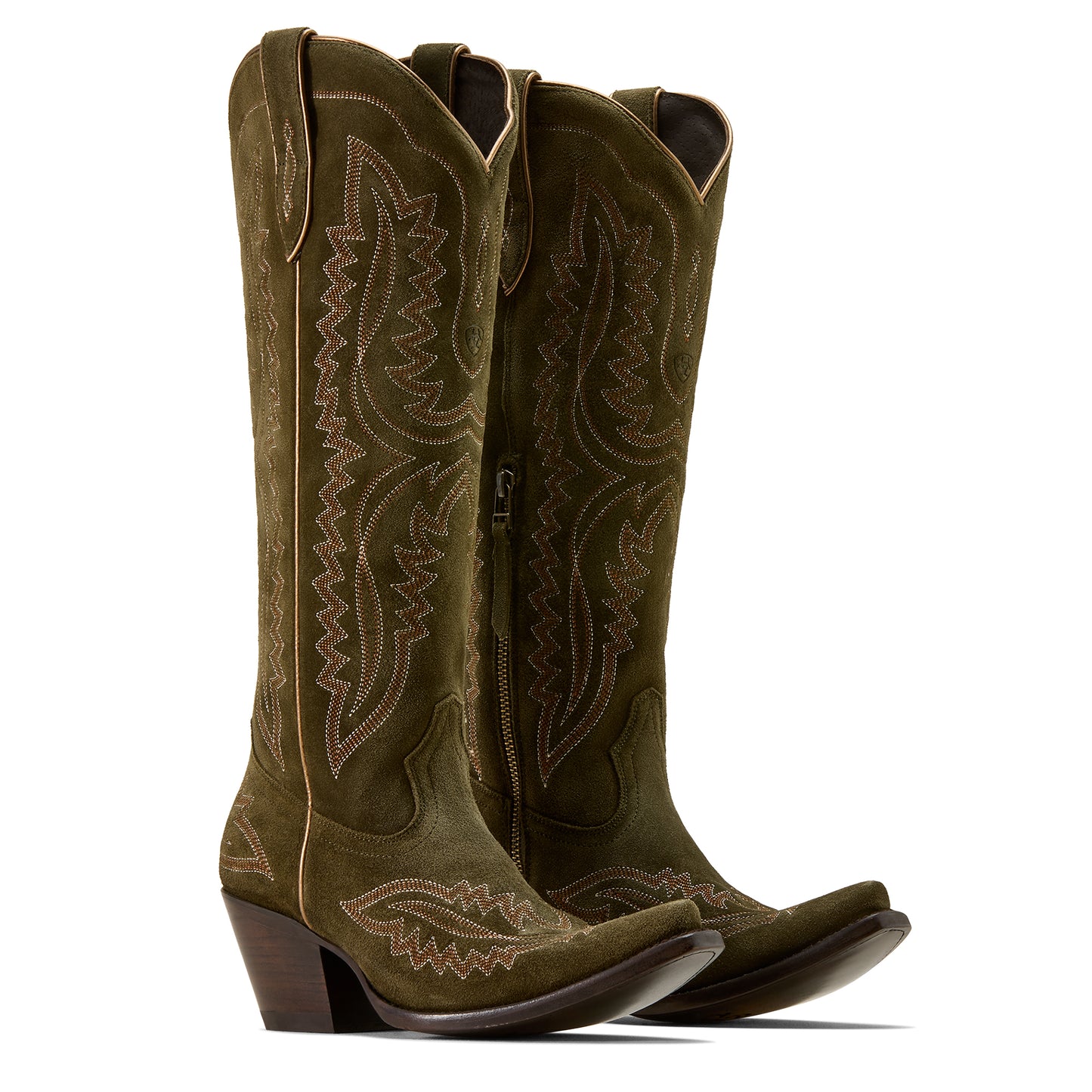 Ariat Ladies Casanova Soft Olive Suede X Toe Western Boot 10074323