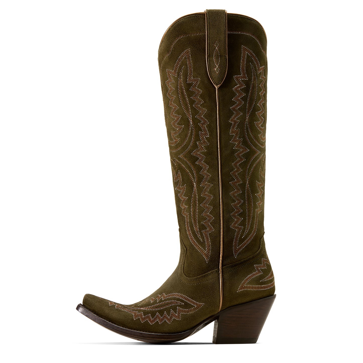 Ariat Ladies Casanova Soft Olive Suede X Toe Western Boot 10074323