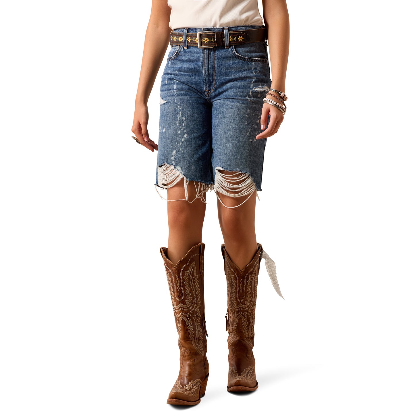 Ariat Ladies Ultra High Rise Relaxed Tomboy 10" Calistoga Denim Shorts 10074783