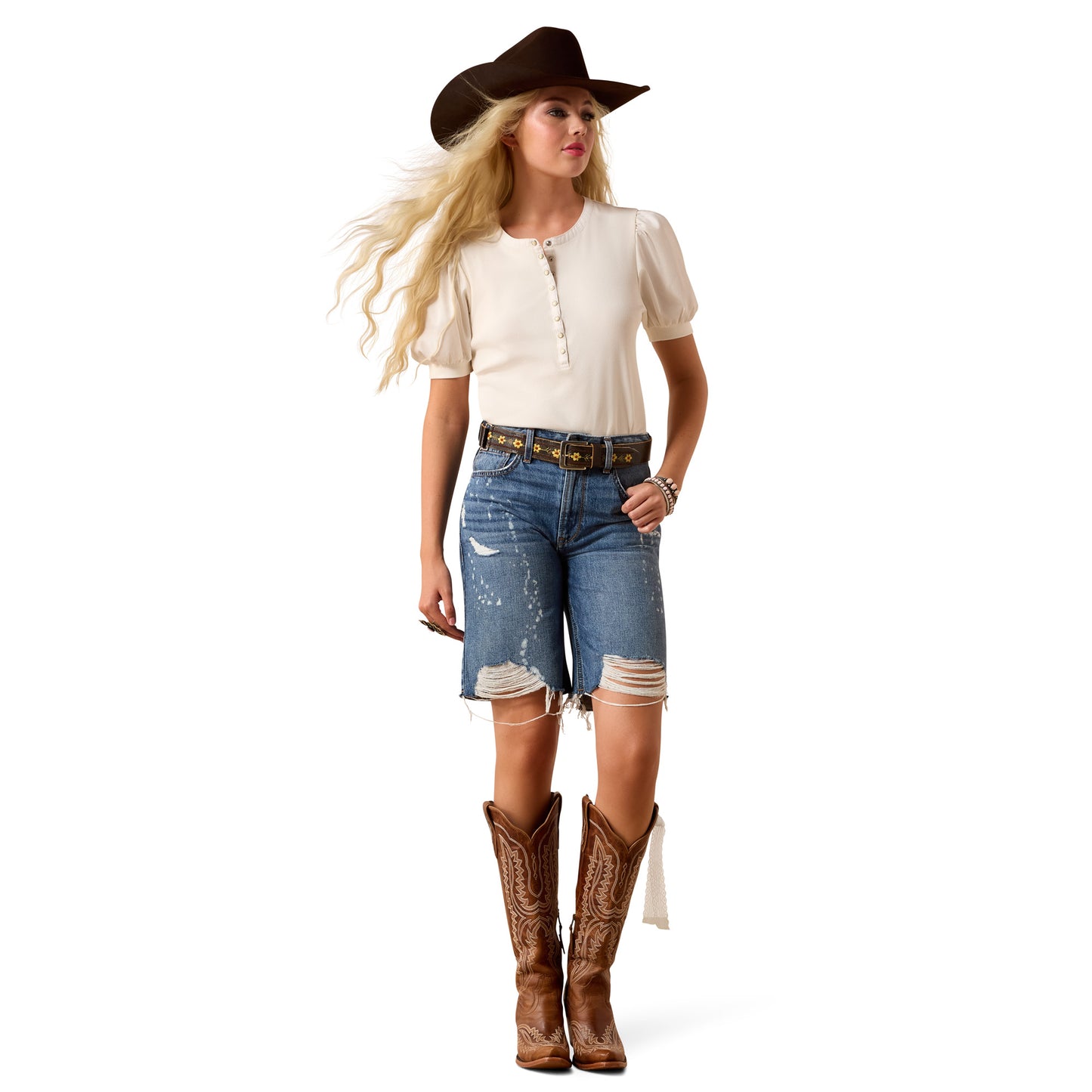 Ariat Ladies Ultra High Rise Relaxed Tomboy 10" Calistoga Denim Shorts 10074783