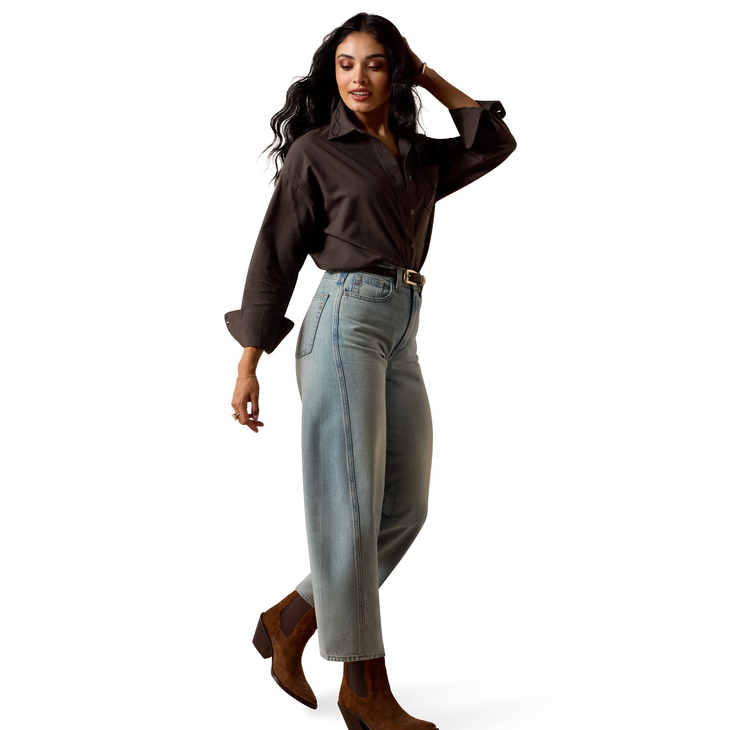 Ariat Ladies Ultra High Rise Jazmine Merrimack Wash Barrel Jeans 10076114