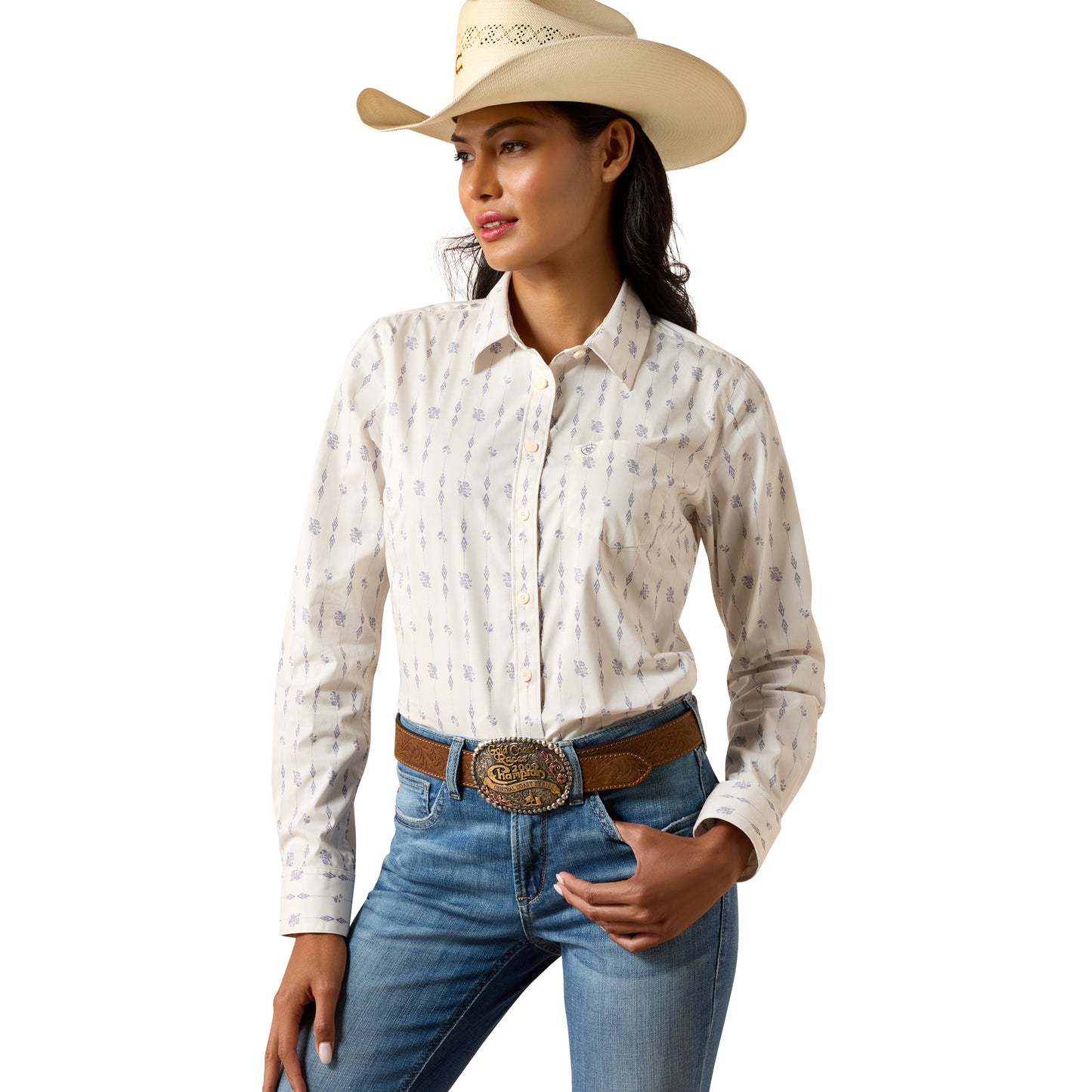Ariat Ladies Kirby Stretch Sea Salt Dewdrop Button Down Shirt 10078847