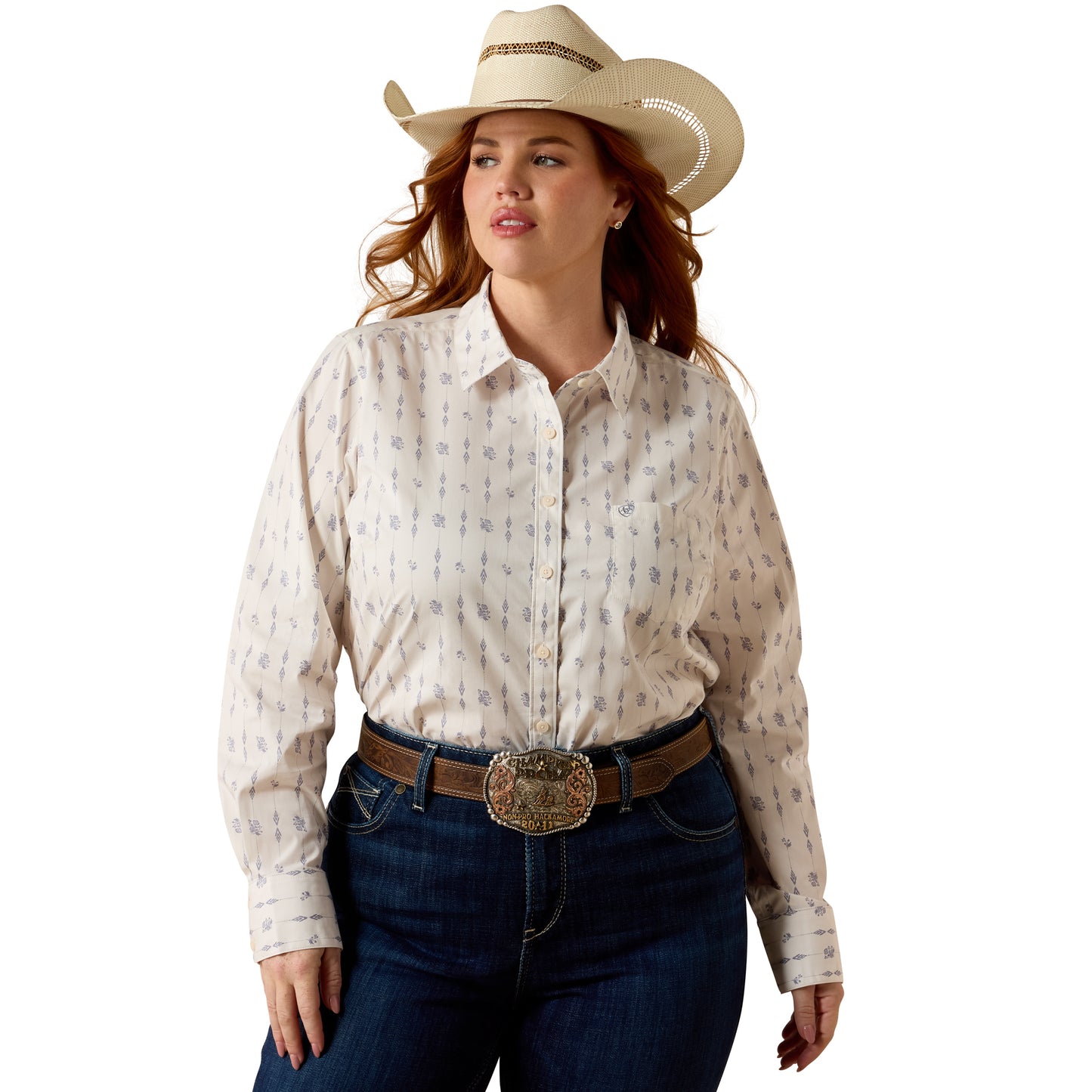 Ariat Ladies Kirby Stretch Sea Salt Dewdrop Button Down Shirt 10078847