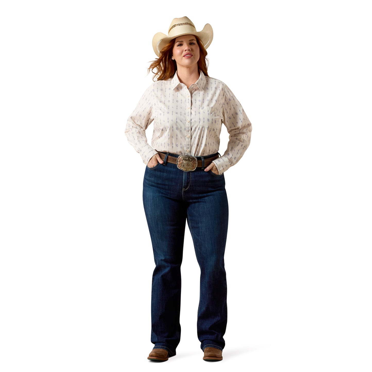 Ariat Ladies Kirby Stretch Sea Salt Dewdrop Button Down Shirt 10078847