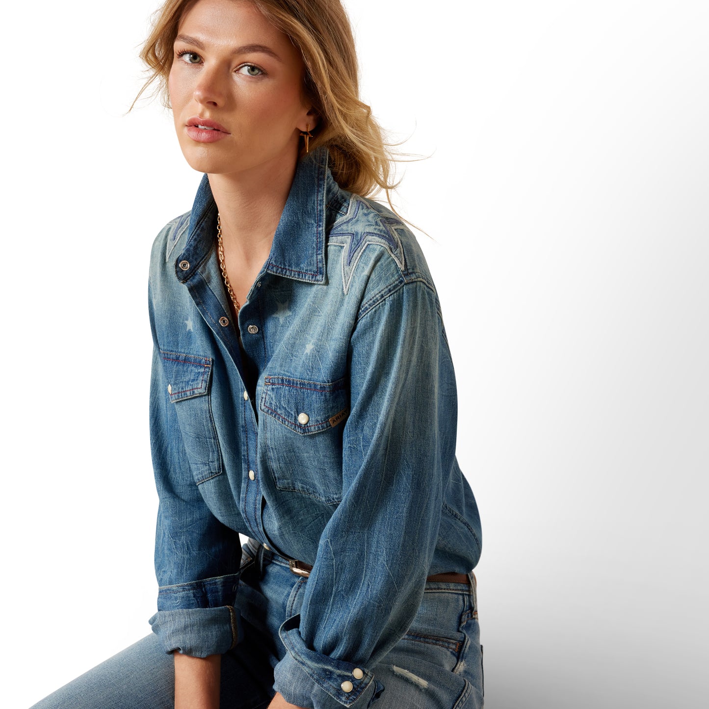 Ariat Ladies Americana Clinton Wash Denim Shirt 10079845
