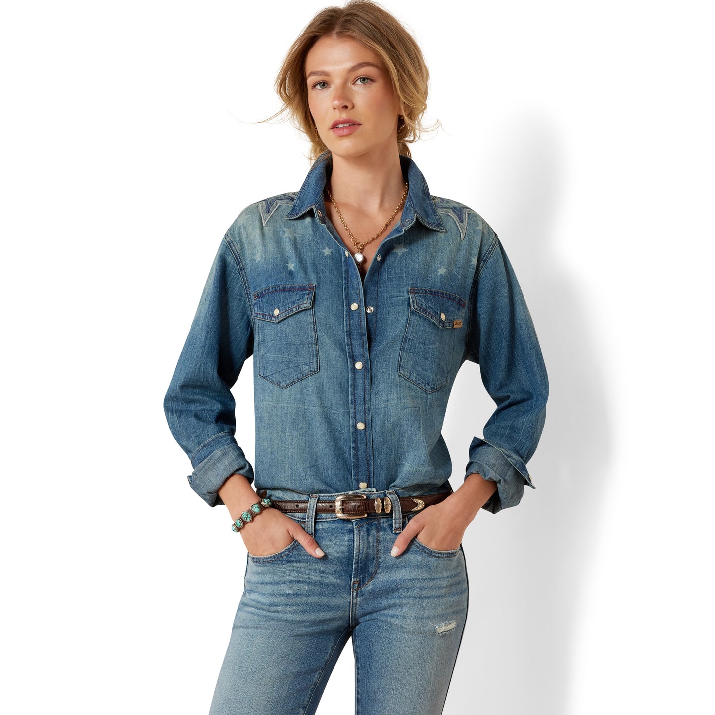 Ariat Ladies Americana Clinton Wash Denim Shirt 10079845