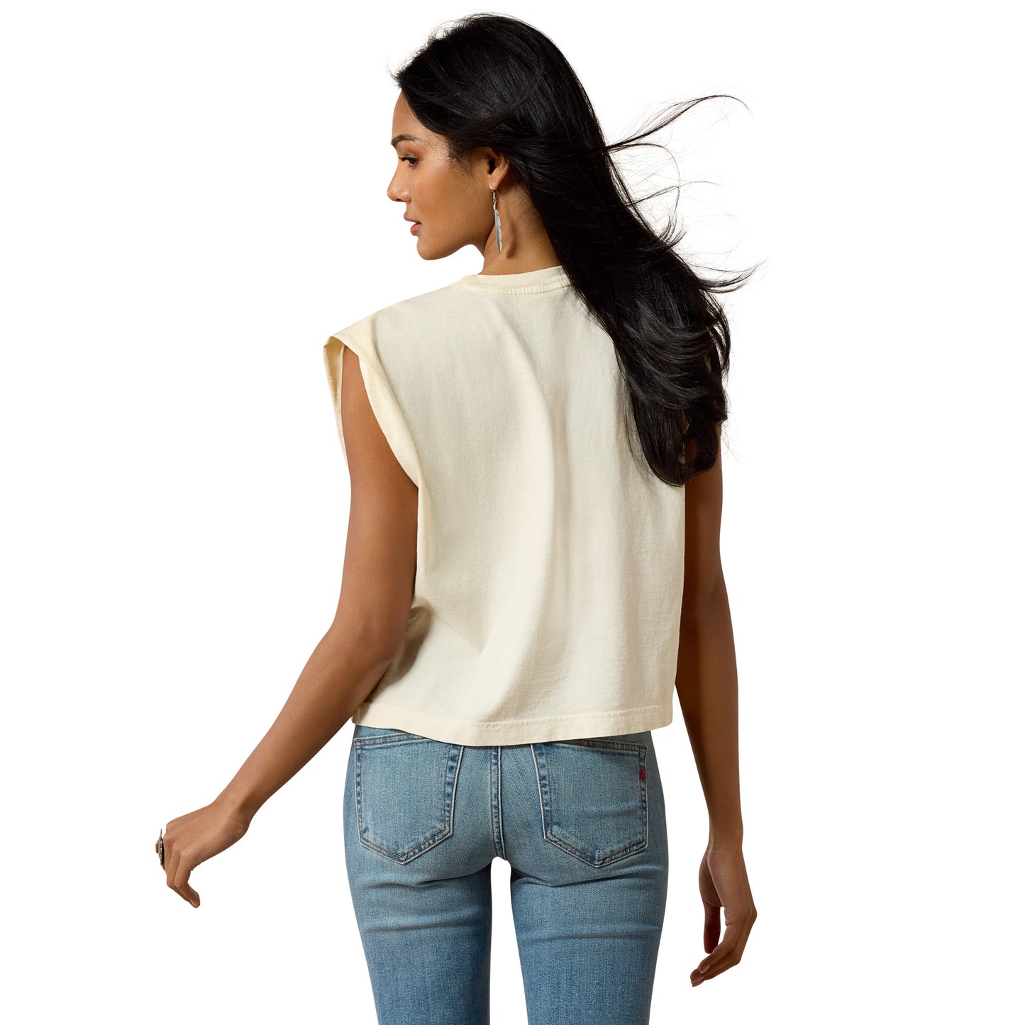 Ariat Ladies American Freedom Faded Ivory T-Shirt 10080938