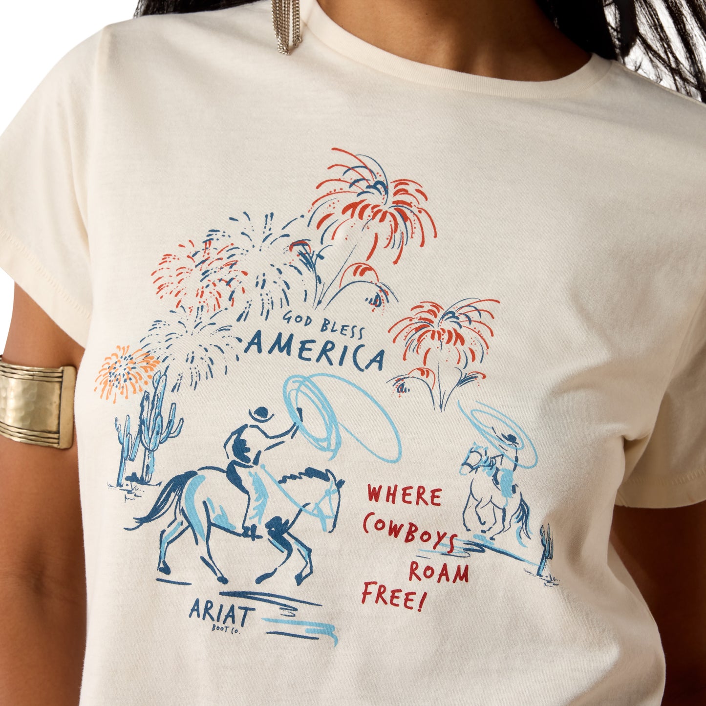 Ariat Ladies Fireworks Natural Cream T-Shirt 10080940