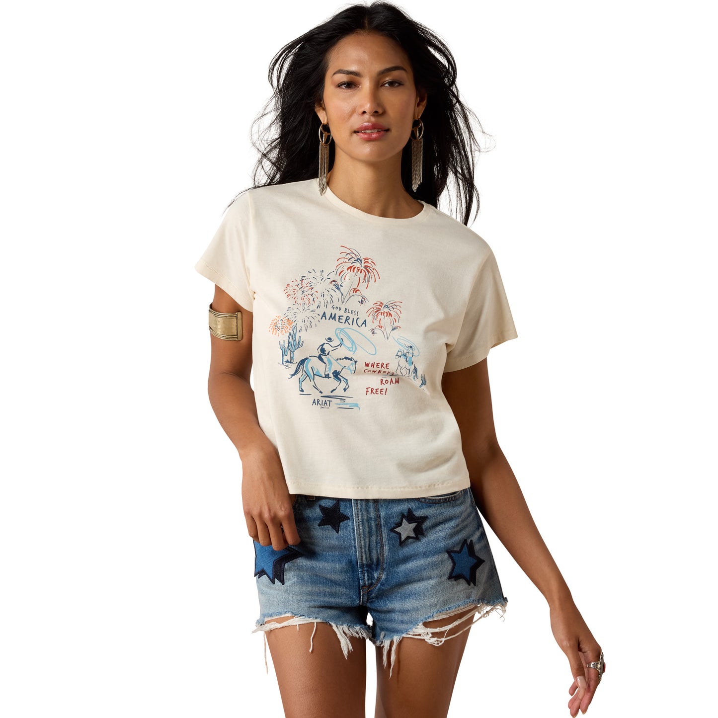 Ariat Ladies Fireworks Natural Cream T-Shirt 10080940