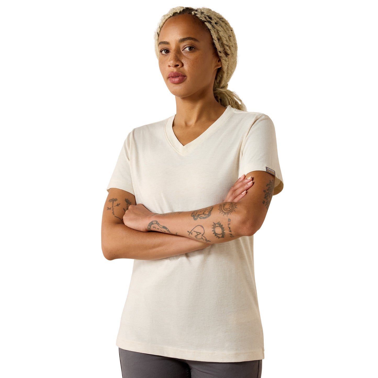 Ariat Ladies Rebar Cotton Strong Whisper Pink Heather T-Shirt 10071281