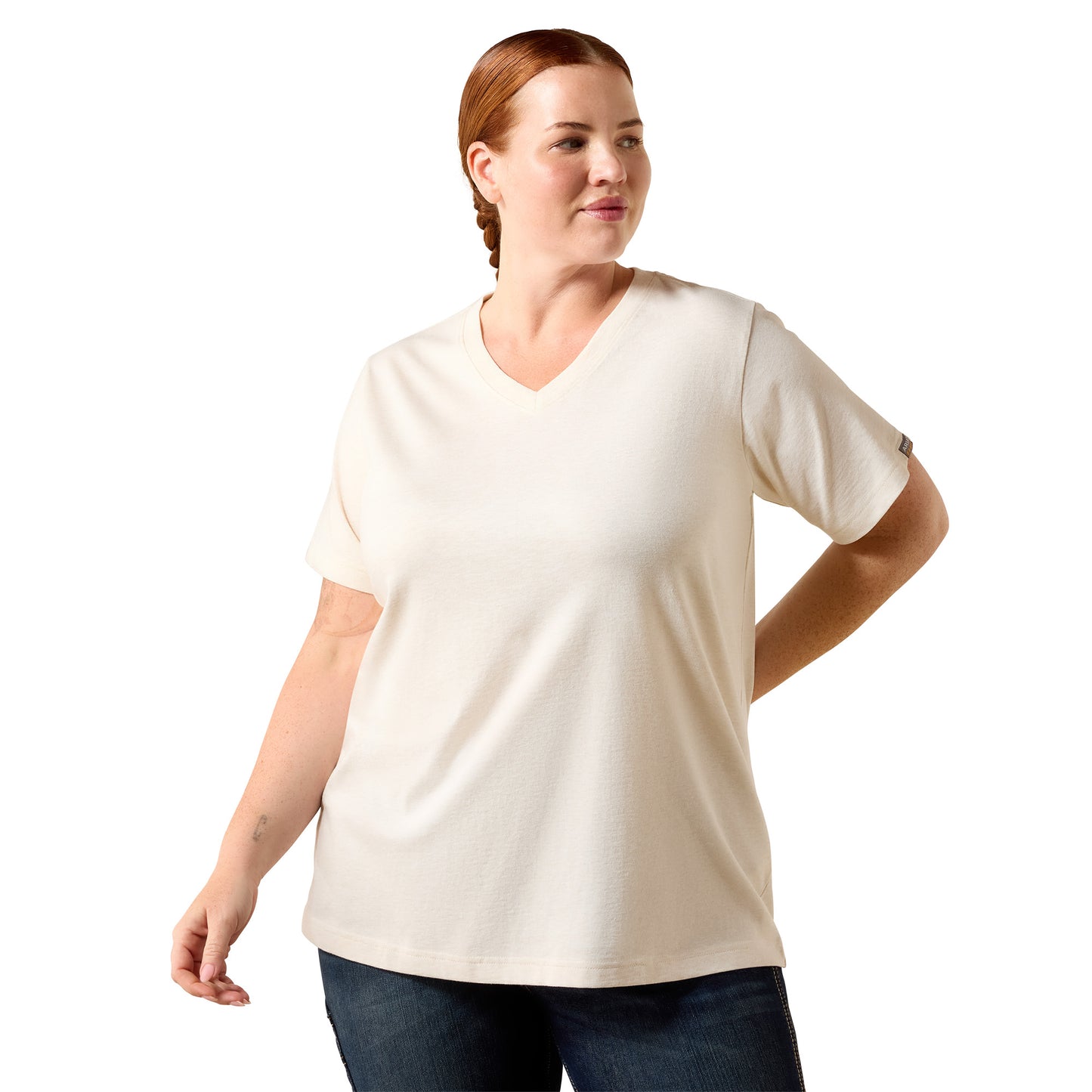 Ariat Ladies Rebar Cotton Strong Whisper Pink Heather T-Shirt 10071281