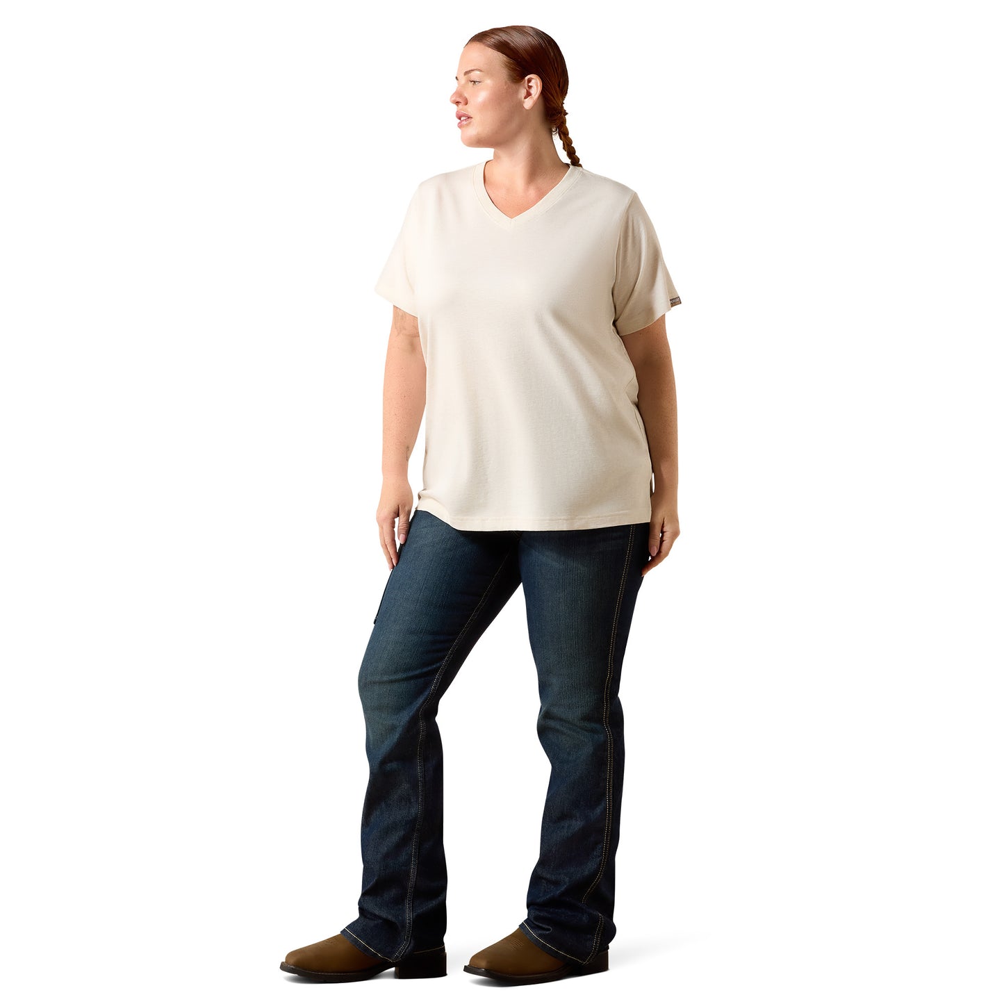 Ariat Ladies Rebar Cotton Strong Whisper Pink Heather T-Shirt 10071281