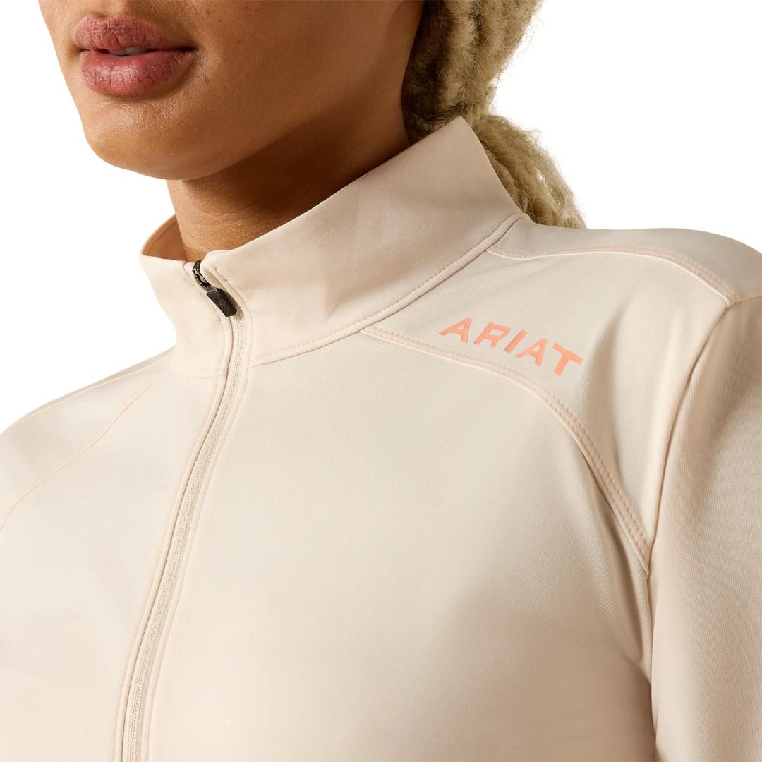 Ariat Ladies Rebar Sunblocker 1/2 Zip Whisper Pink T-Shirt 10071295 detail01