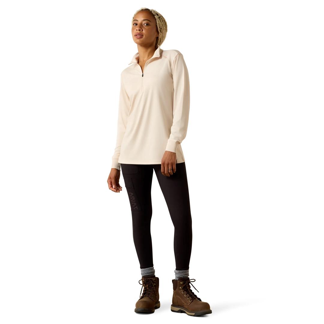 Ariat Ladies Rebar Sunblocker 1/2 Zip Whisper Pink T-Shirt 10071295 full