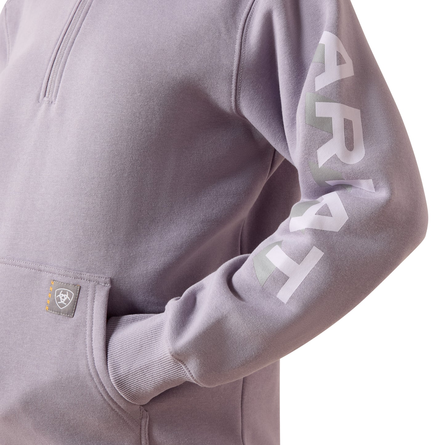 Ariat Ladies Rebar Lightweight Logo 1/2 Zip Purple Ash Hoodie 10071332