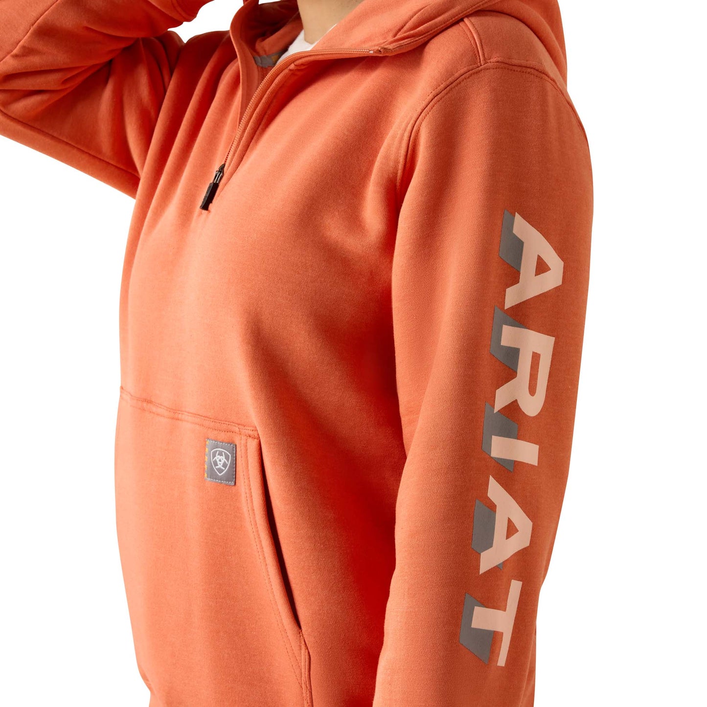 Ariat Ladies Lightweight Logo 1/2 Zip Langunisto Heather Hoodie 10071333